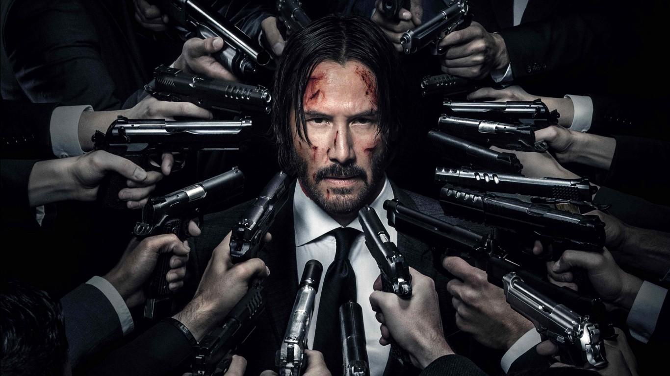 John Wick Chapter 2 Movie Keanu Reeves Guns Wallpaper
