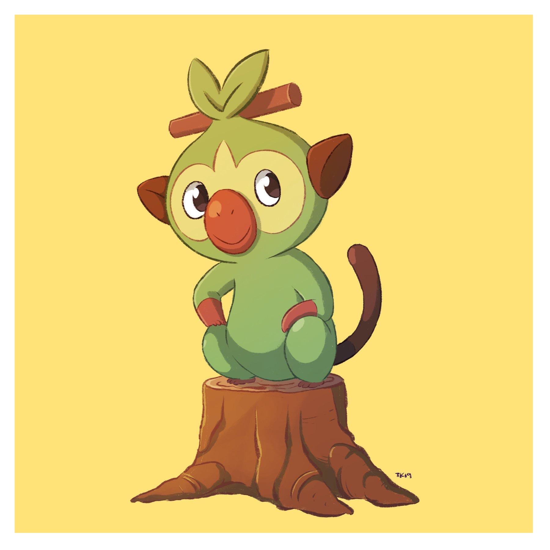 I drew a quick Grookey after the direct this morning