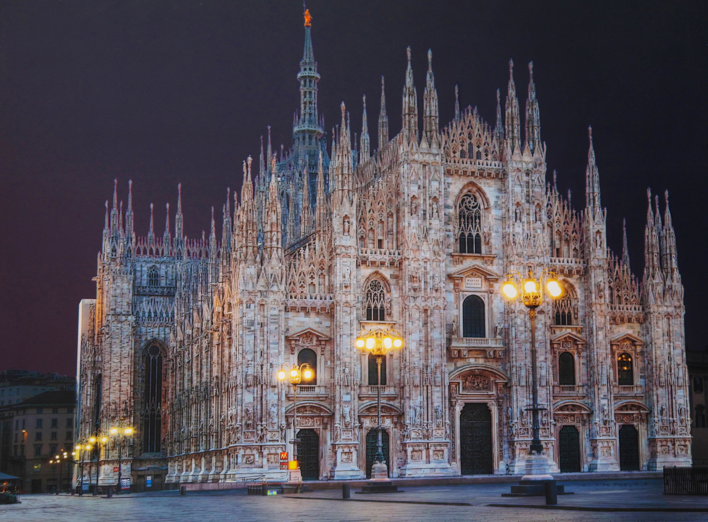 Photo Cities Italy Milano Duomo Cathedral Night 2304x1700