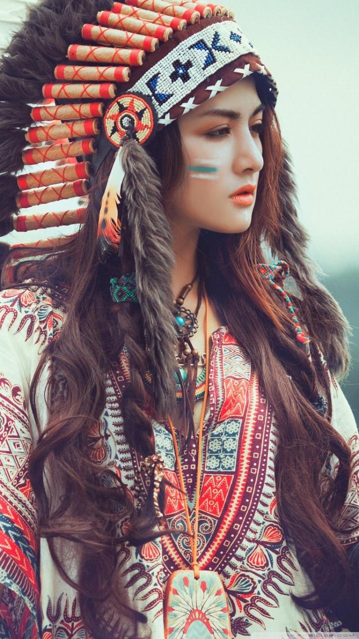 Native American Girl with Eagle ❤ 4K HD Desktop Wallpaper