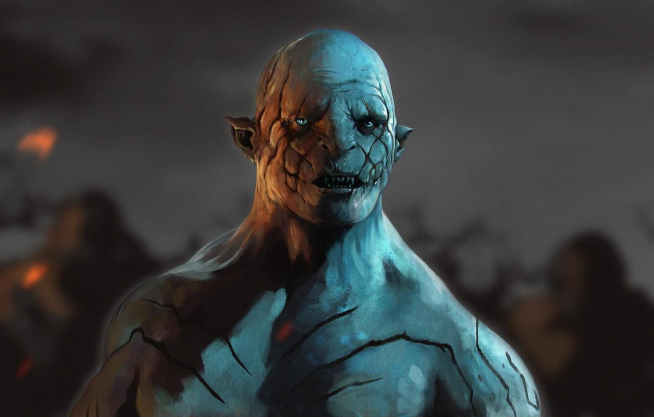 Wallpaper Art, The hobbit, Azog, The pale Orc, The Defiler