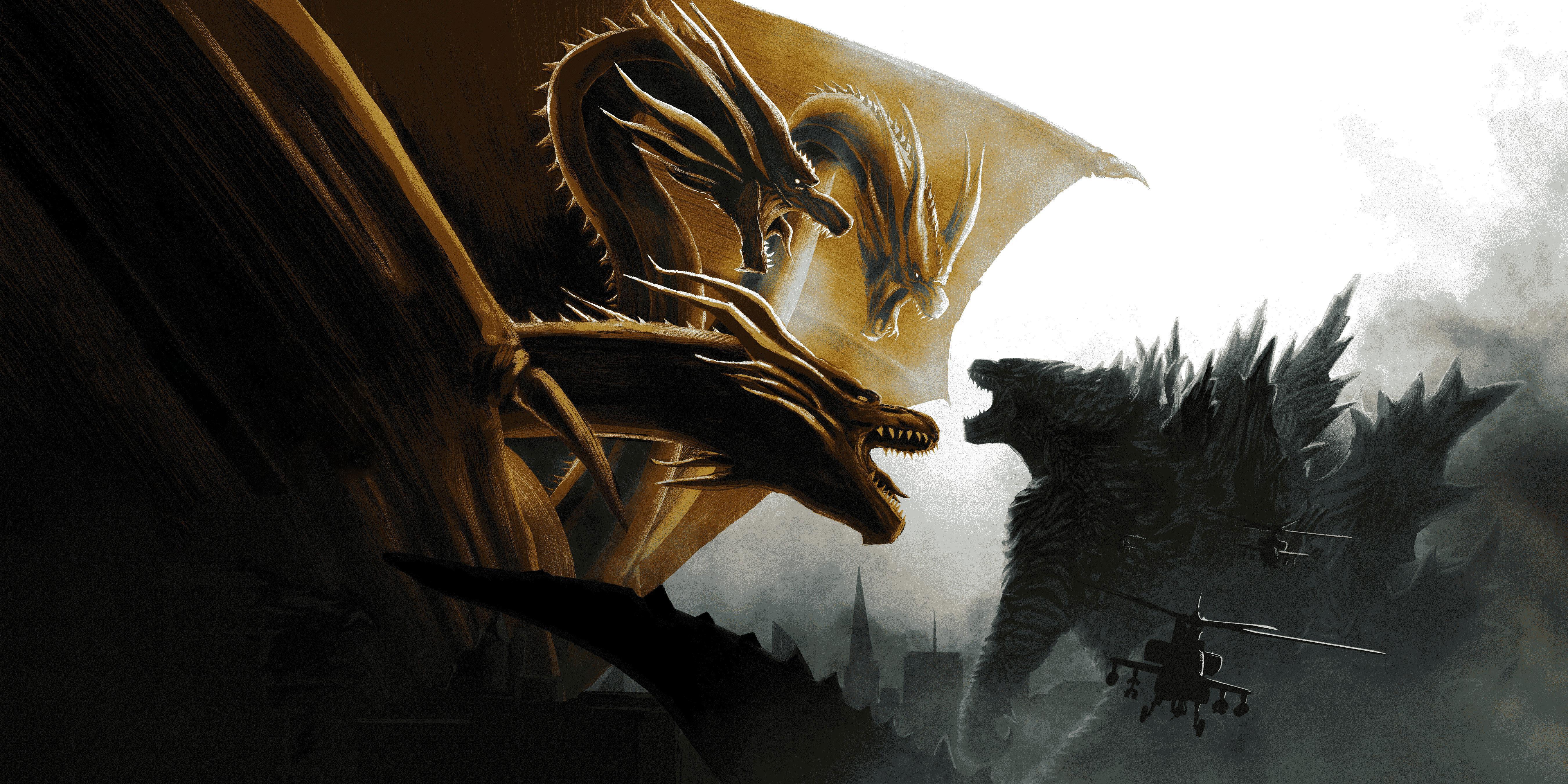 Godzilla vs King Ghidorah In Godzilla King of the Monsters Wallpaper