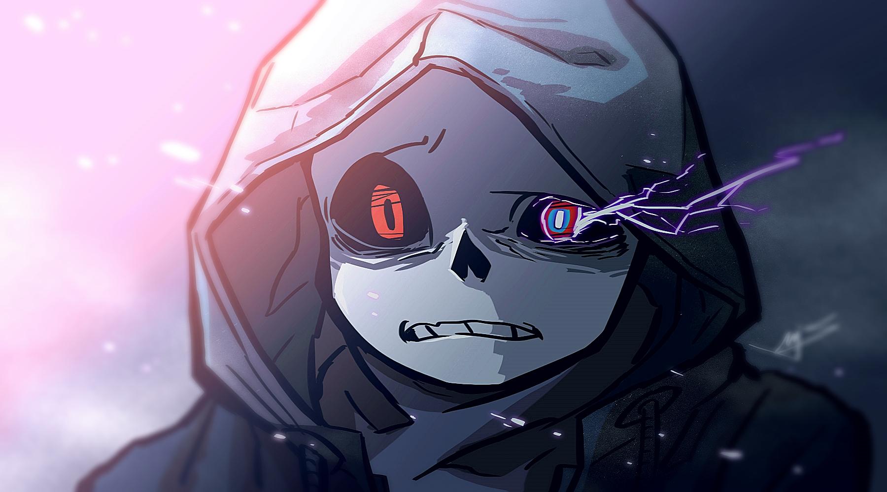 DustTale Sans, fanart, glitchy, undertale, HD phone wallpaper