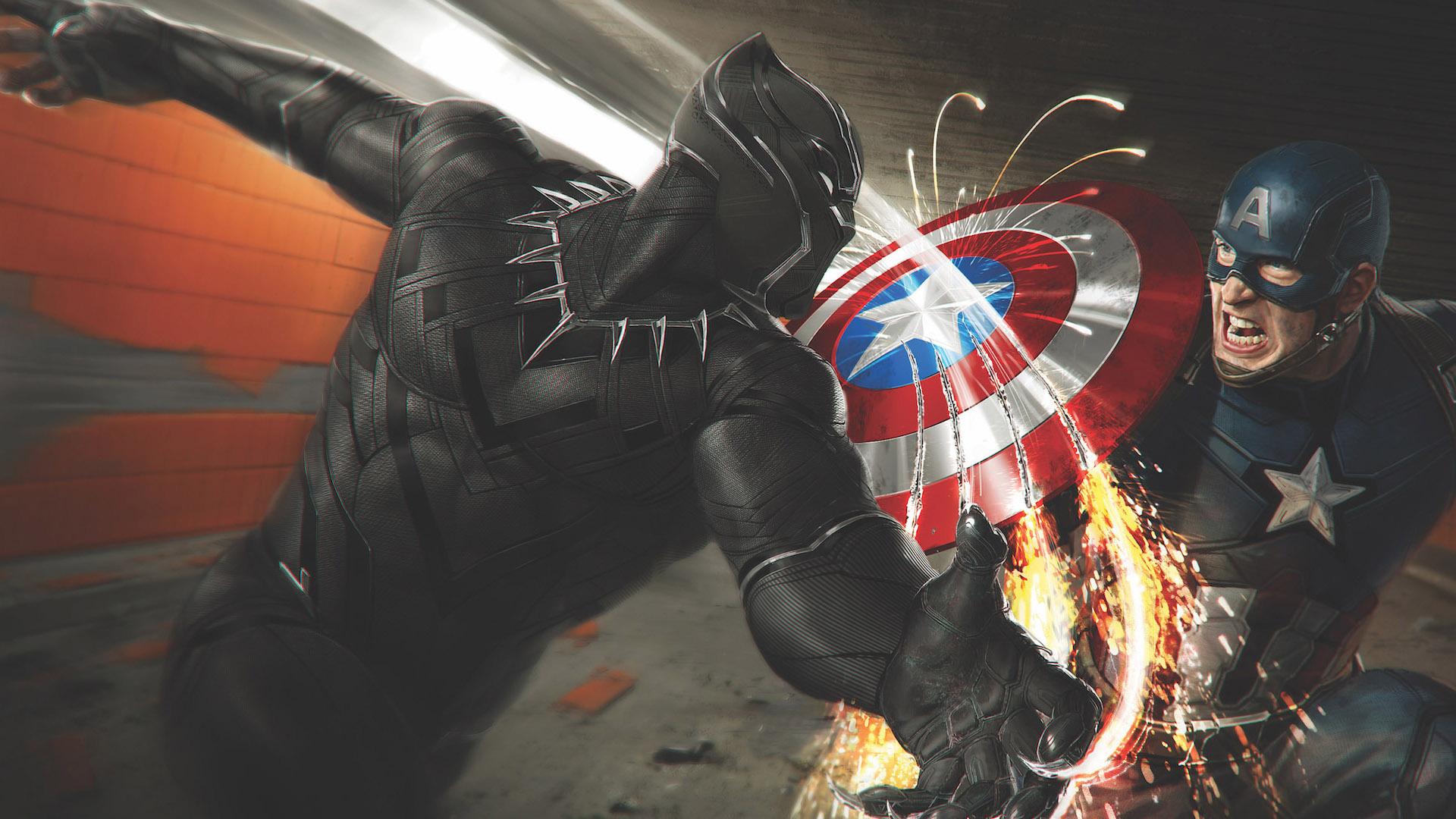Captain America Vs Black Panther, HD Superheroes, 4k Wallpaper