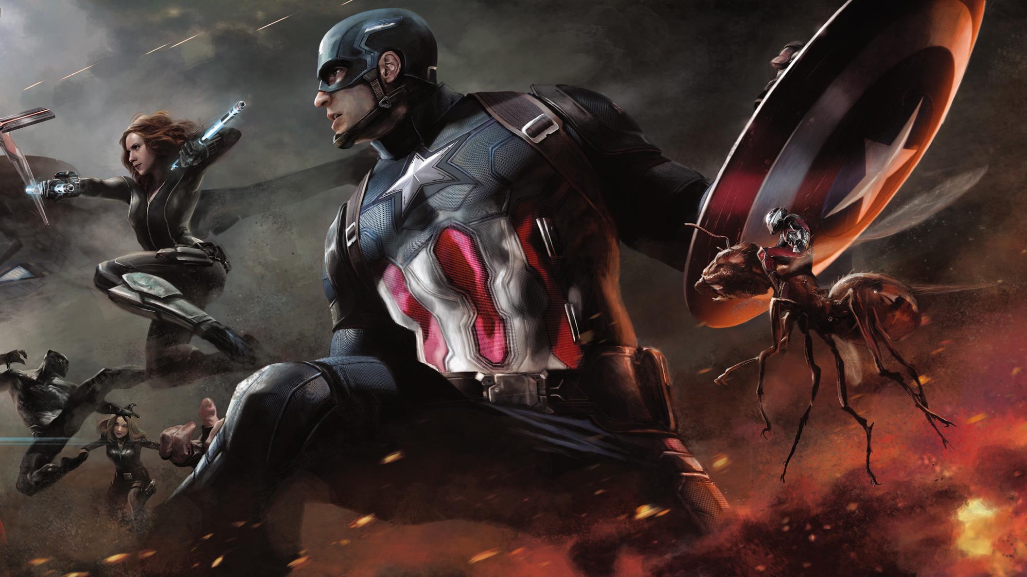 Captain America Black Widow Ant Man Artwork, HD Superheroes, 4k