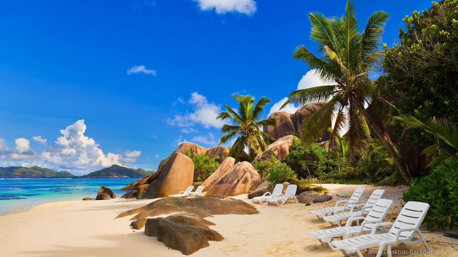 Vacation Resort On The Beach Widescreen Wallpaper Desktop Background