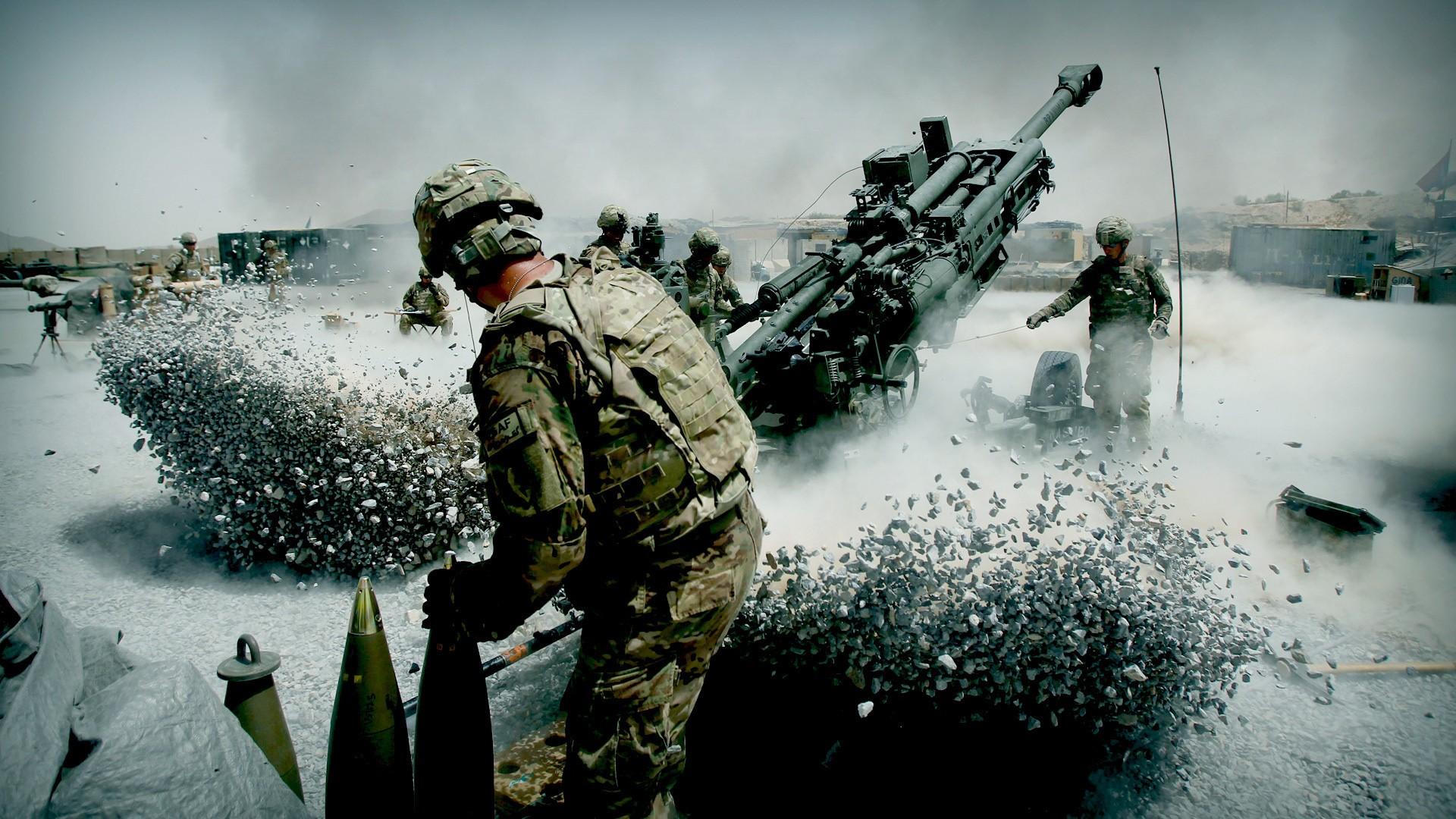 weapon, #artillery, #Howitzer, #soldier, #digital art, #army, wallpaper