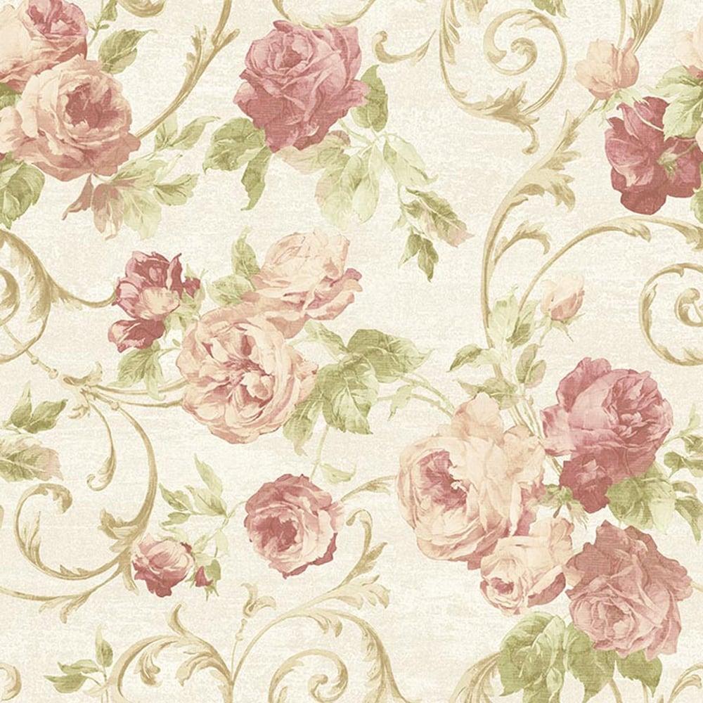 Sirpi Rose Flower Pattern Wallpaper Floral Glitter Motif Italian