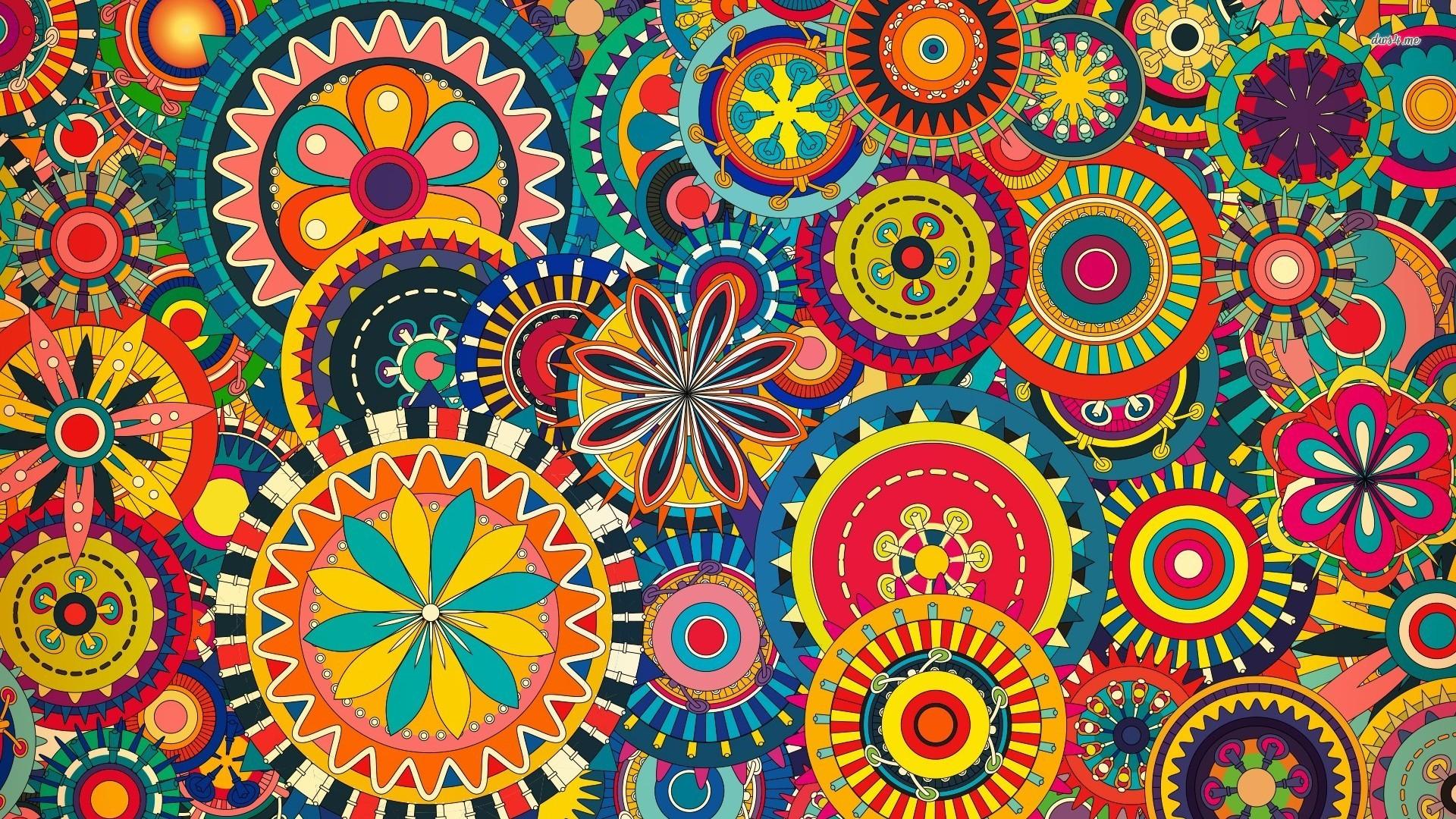 Colorful floral pattern wallpaper wallpaper