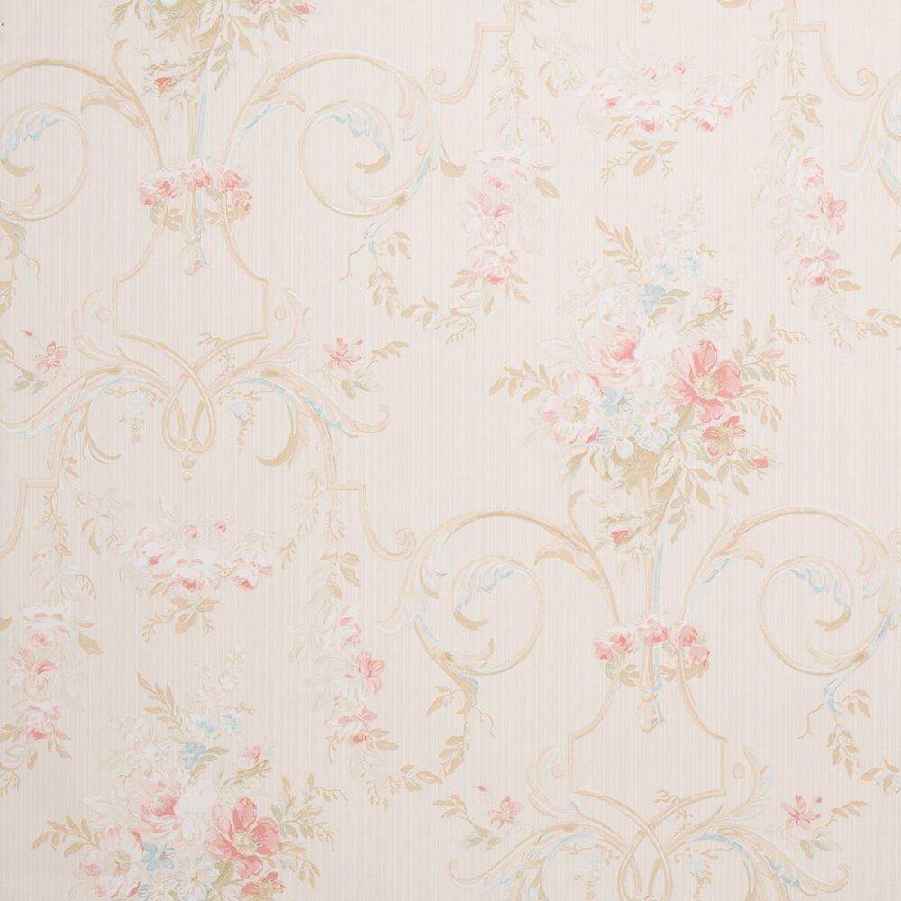 Cottage Floral Beige Shabby Chic Wallpaper for Walls Roll