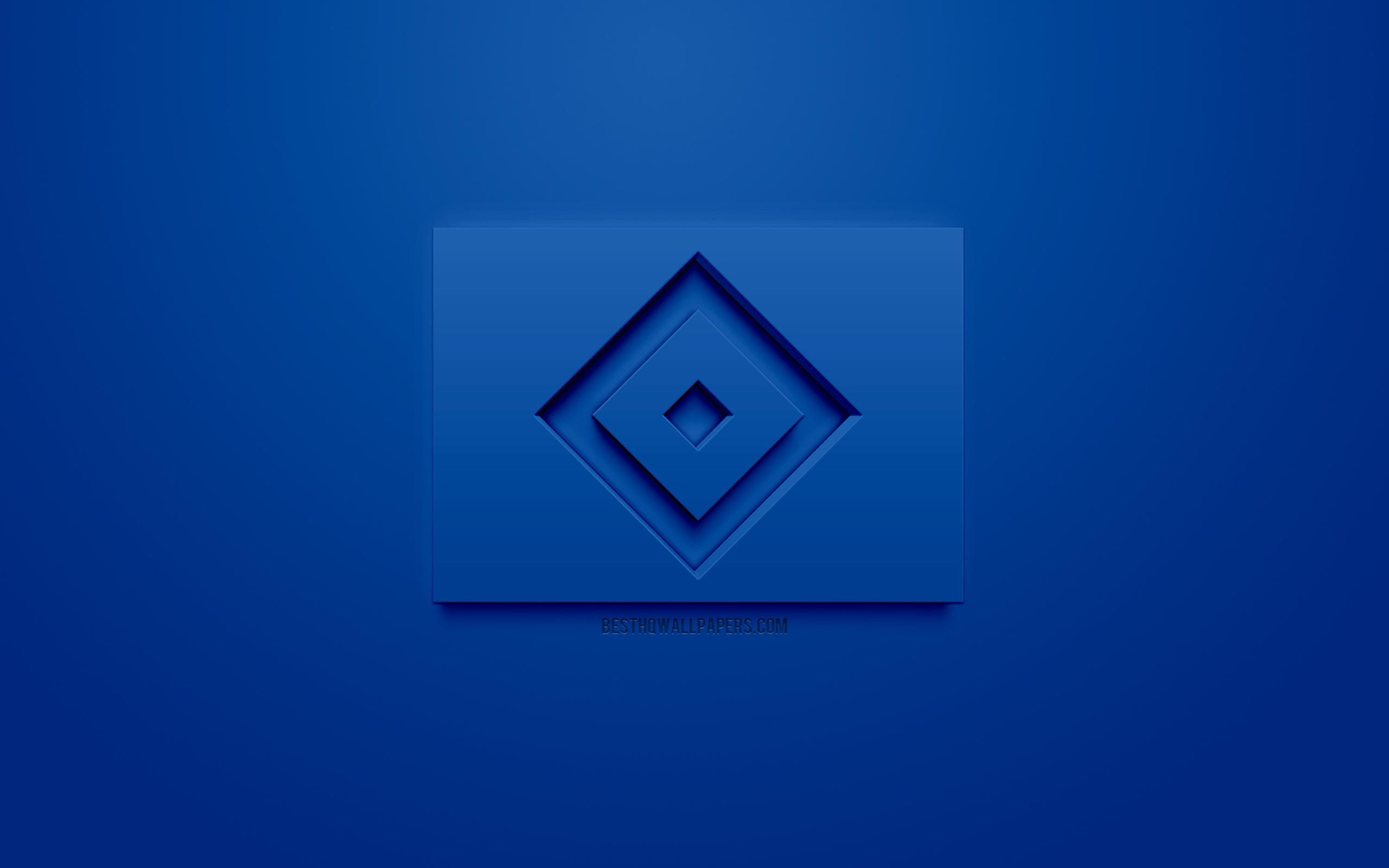 Download wallpaper Hamburger SV, creative 3D logo, blue background