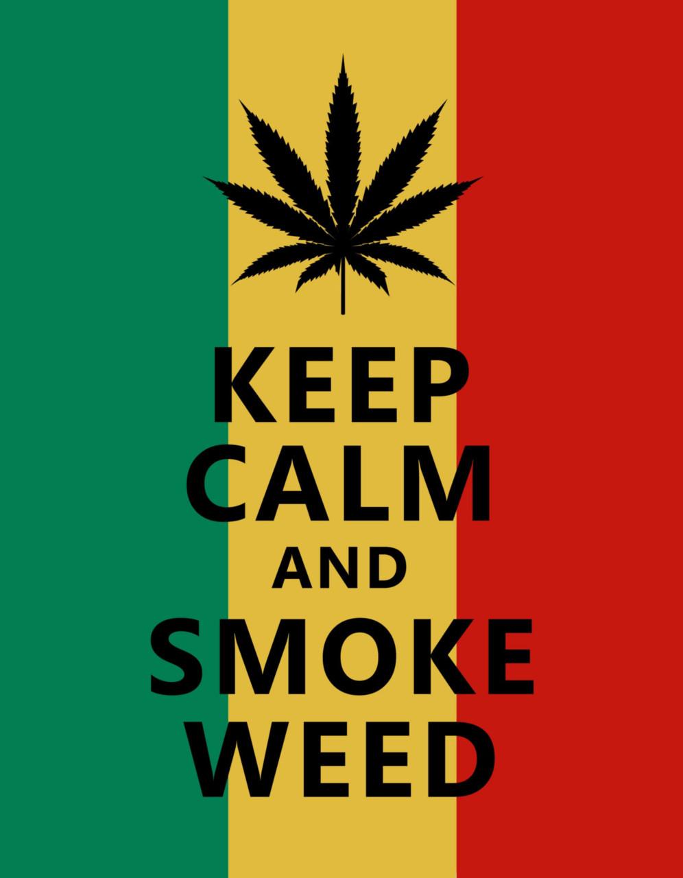 Keep Calm Smoke Weed Jamaican Background