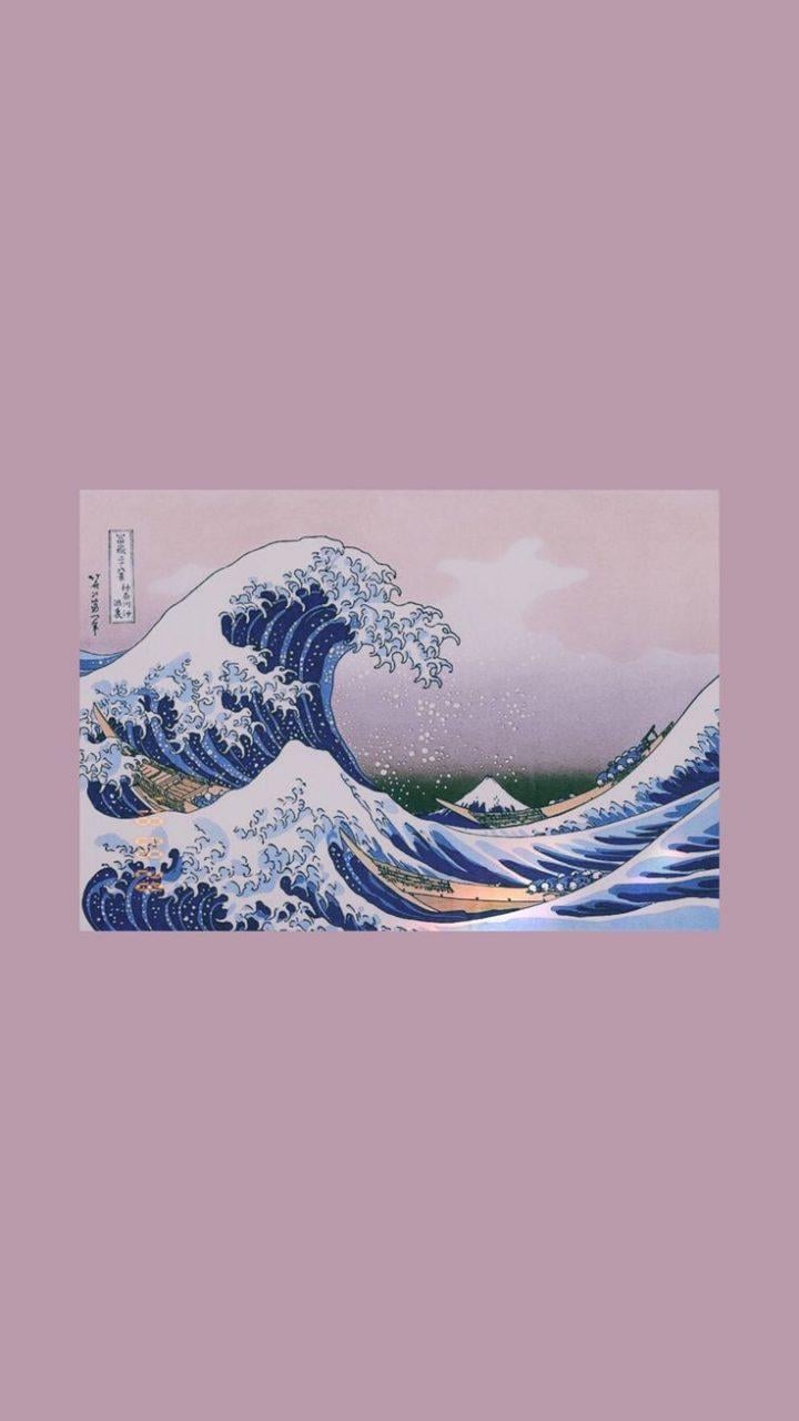 another one great wave art hoe aesthetic iPhone wallpaper violet