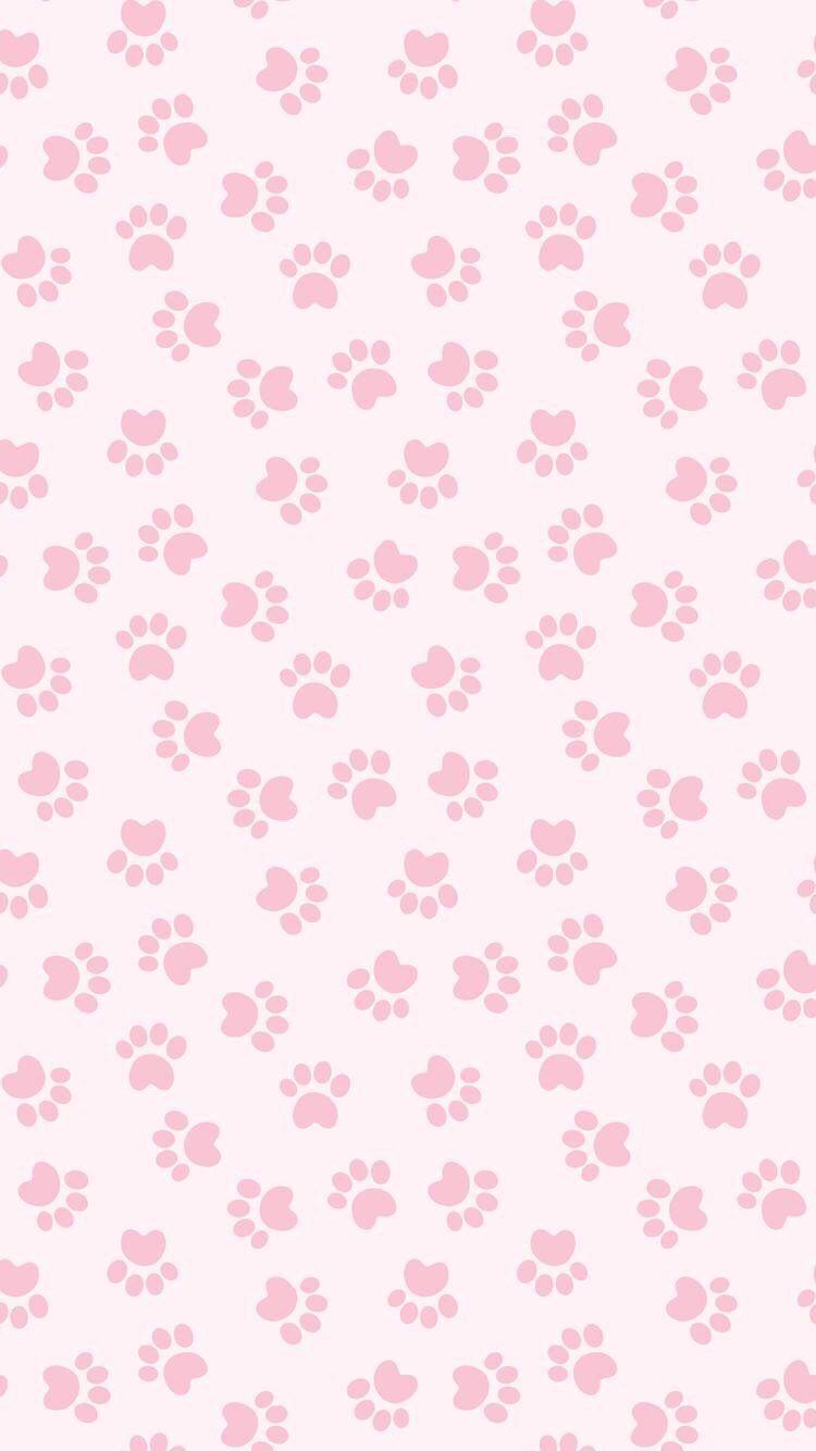 iPhone and Android Wallpaper: Pink Paw Print Wallpaper for iPhone
