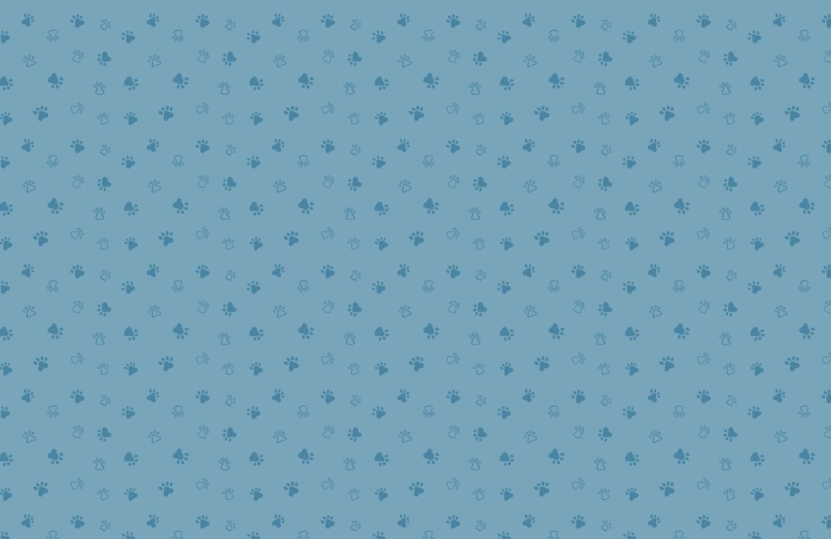 Blue Dog Paw Print Pattern Wallpaper Mural