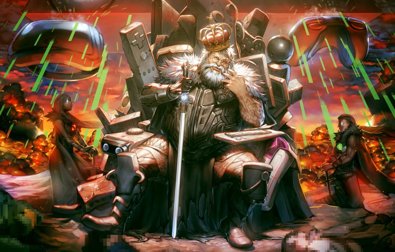 Wallpaper the game, king, art, the throne, king, the Emperor image for desktop, section фантастика