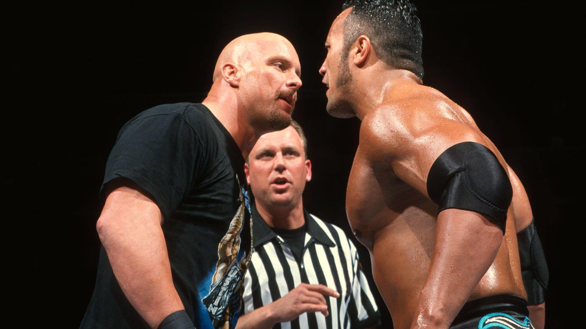 Stone Cold Steve Austin and The Rock's championship clash at