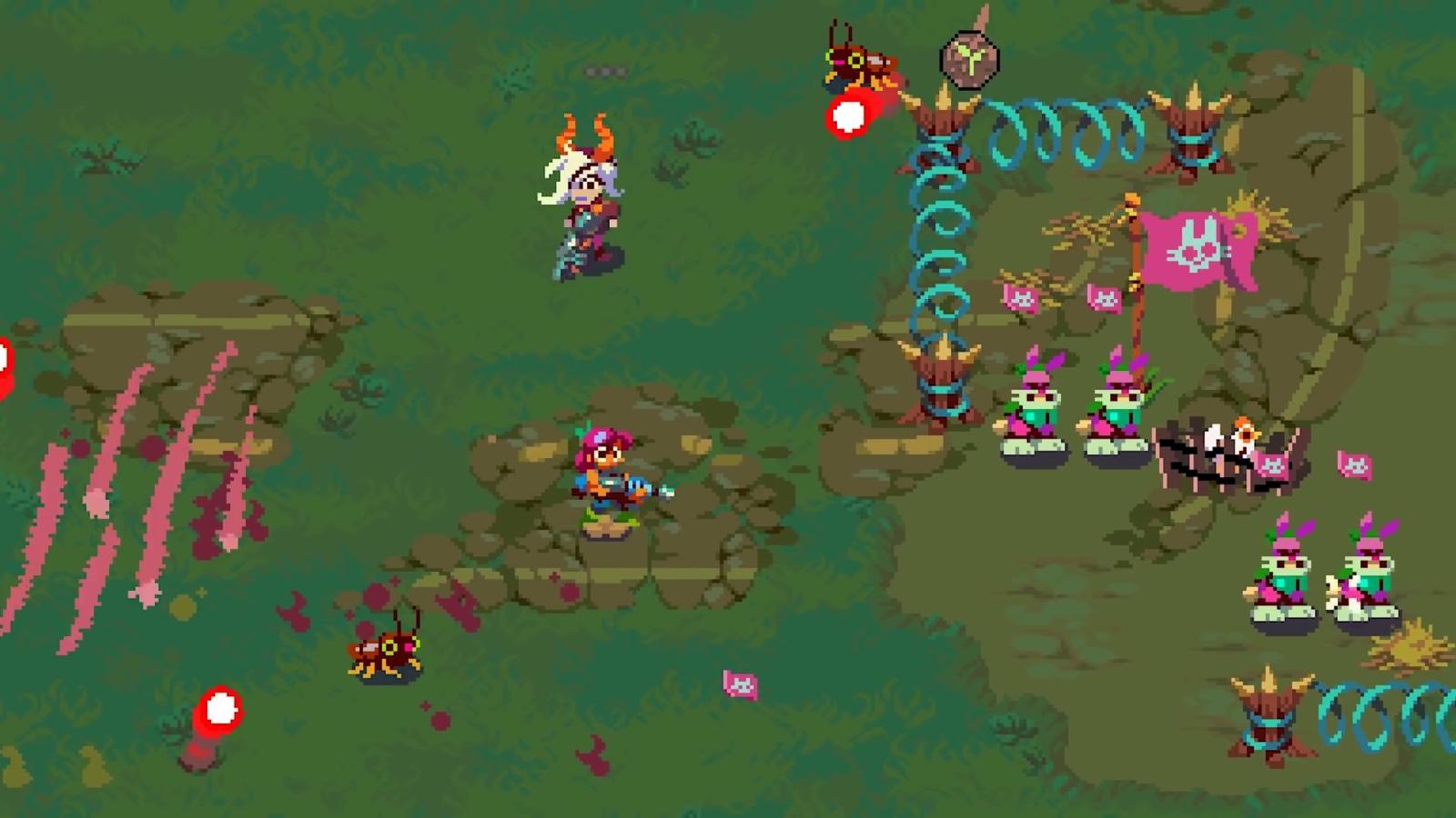 Atomicrops blends Stardew Valley with apocalyptic shooting. Rock