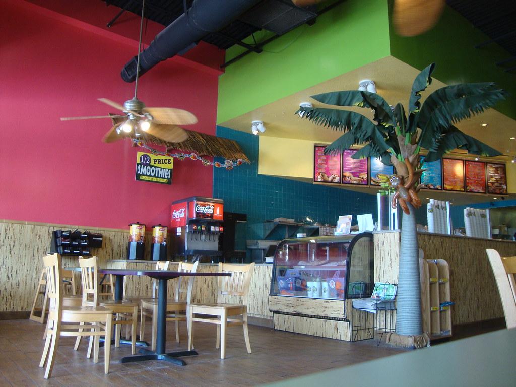 Tropical Smoothie Cafe interior. When I was at the Tropical