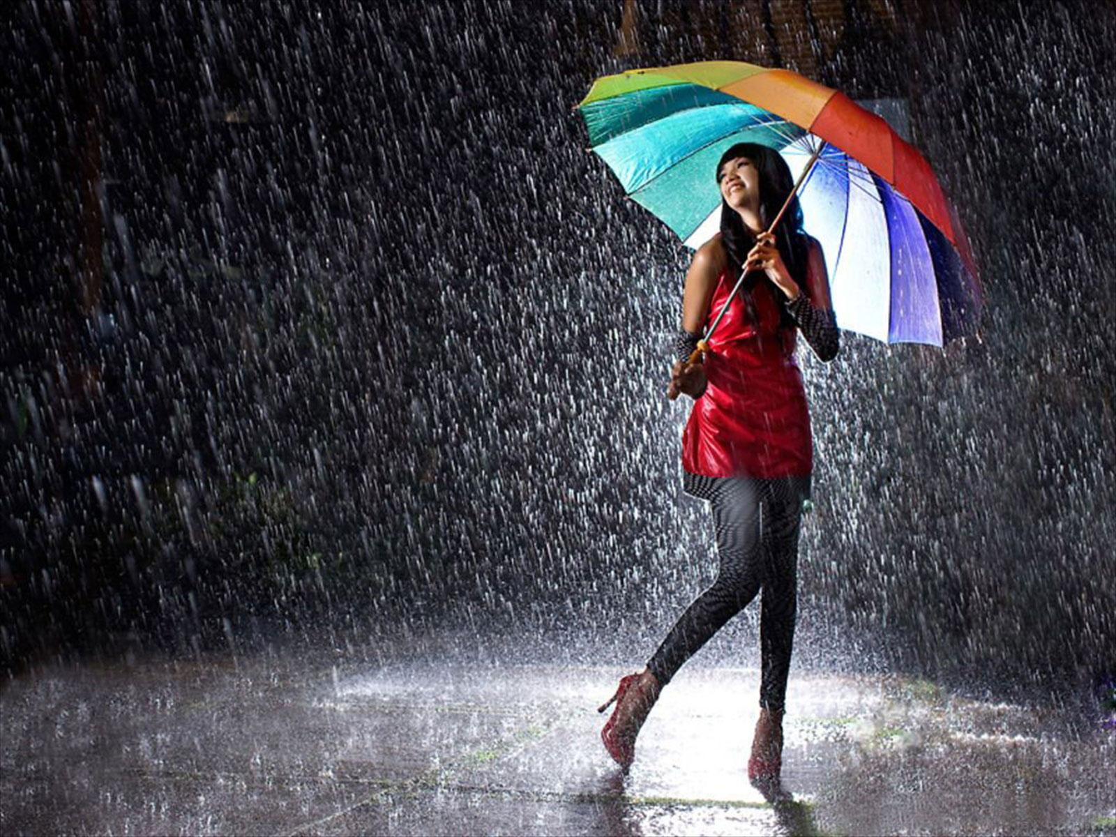 girl in rain HD wallpaper