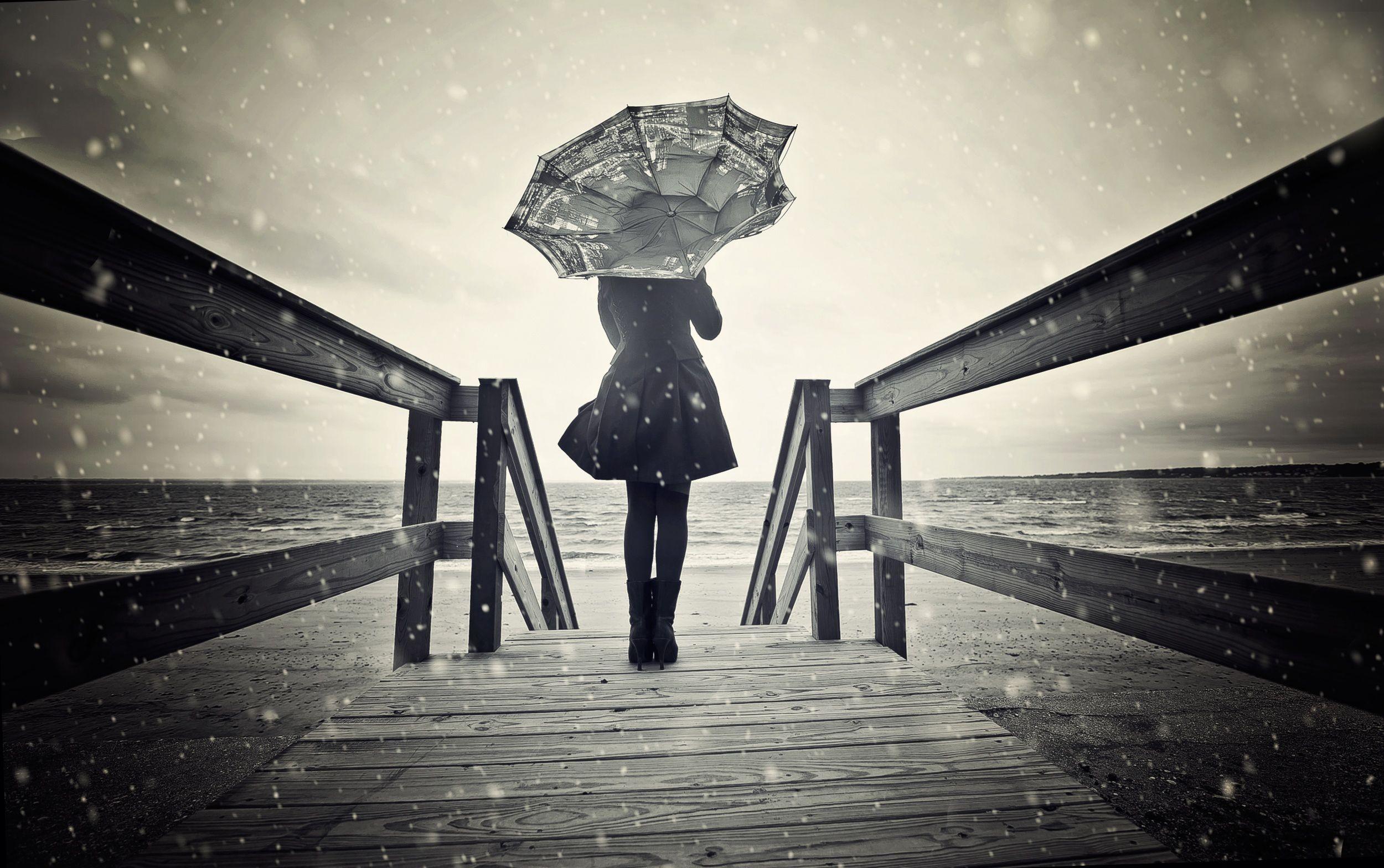 paysage marin. Hipster photography, Umbrella, Rain wallpaper