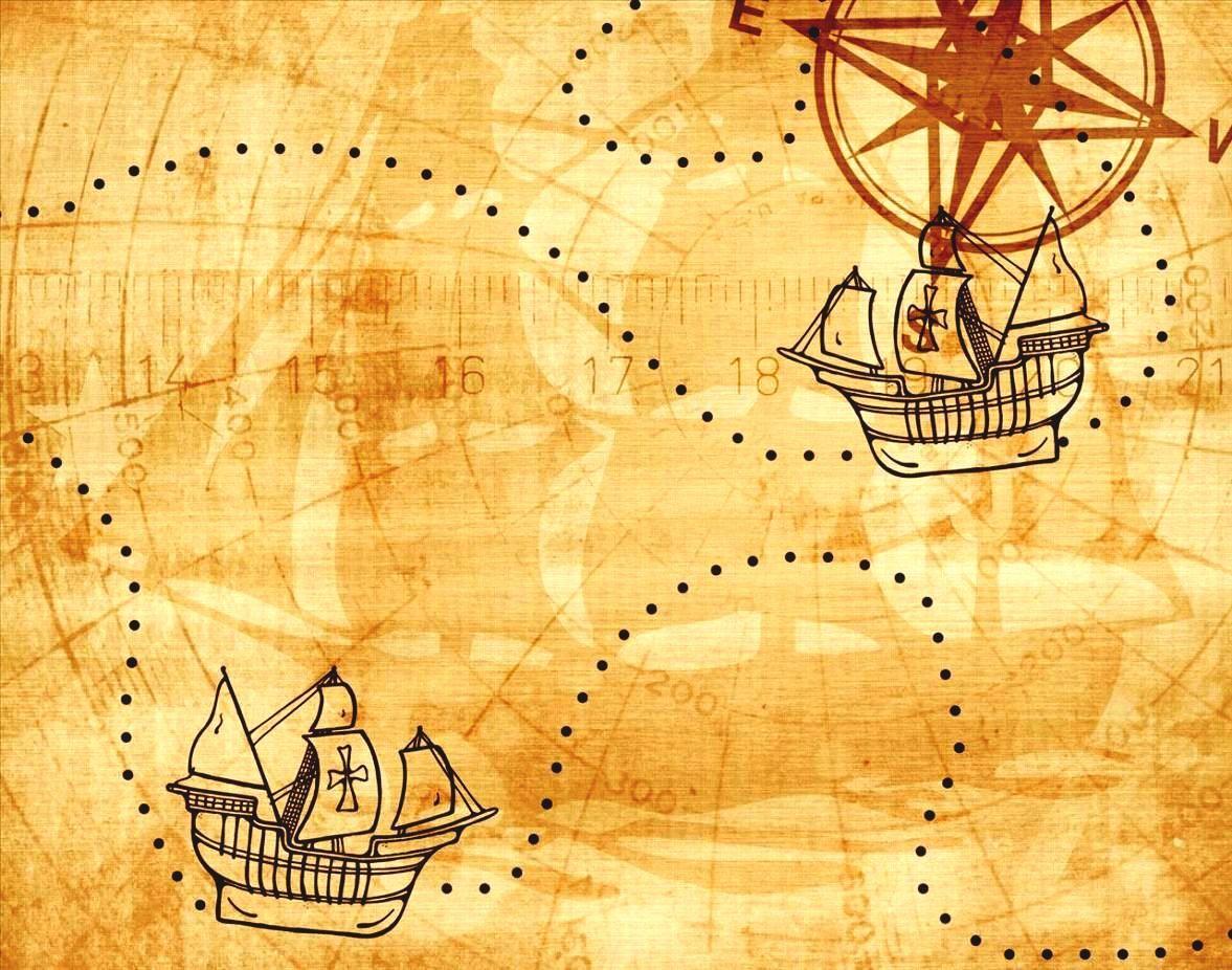 pirate ship and map wallpaper