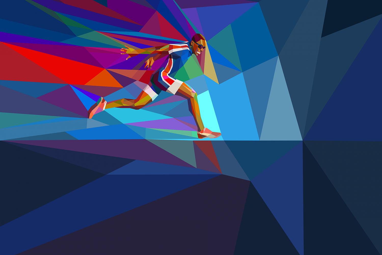 Buy Male Olympic Runner Wallpaper Online in India at Best Price