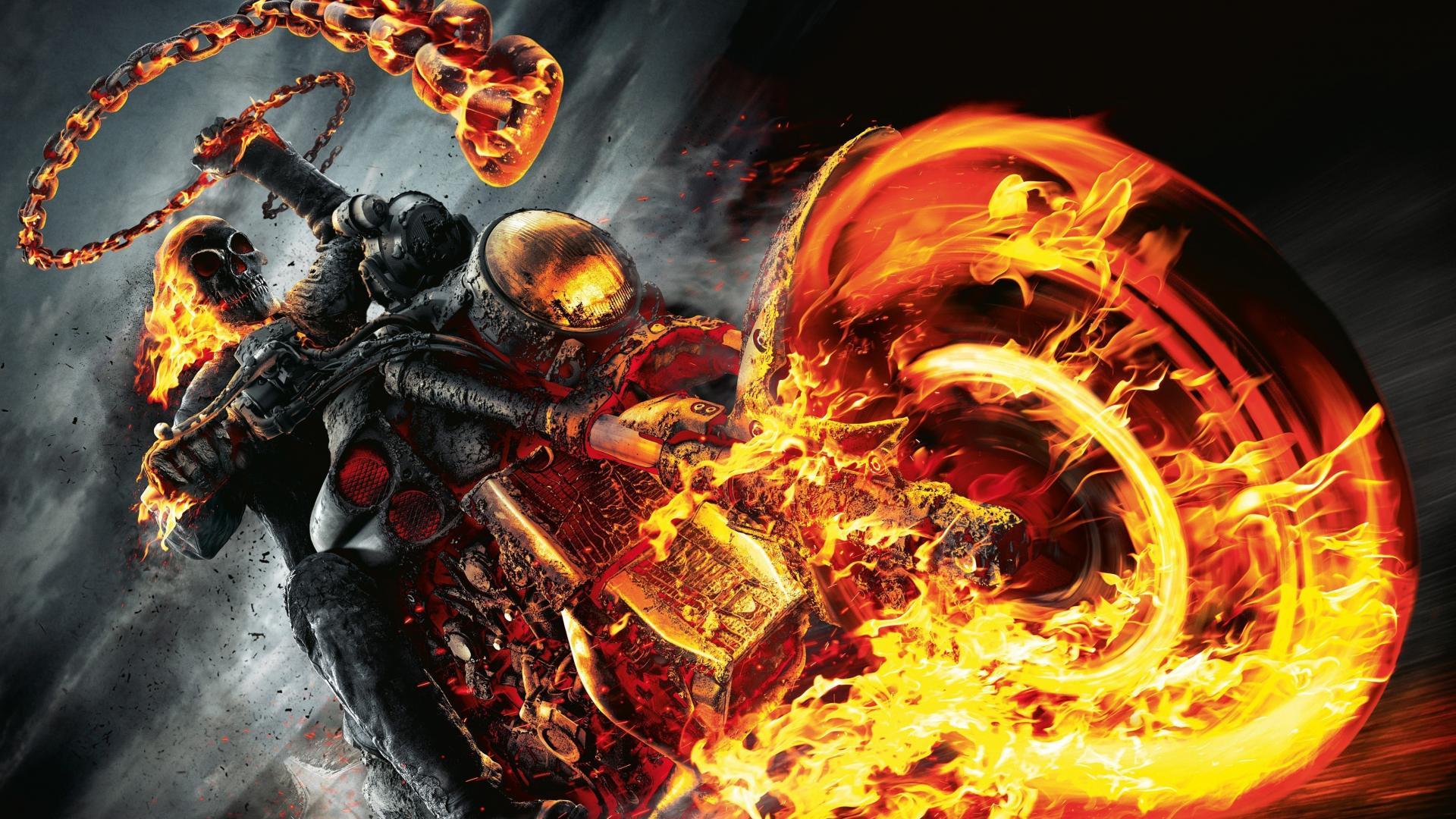 Ghost rider burn fire legend motorbikes Wallpaper
