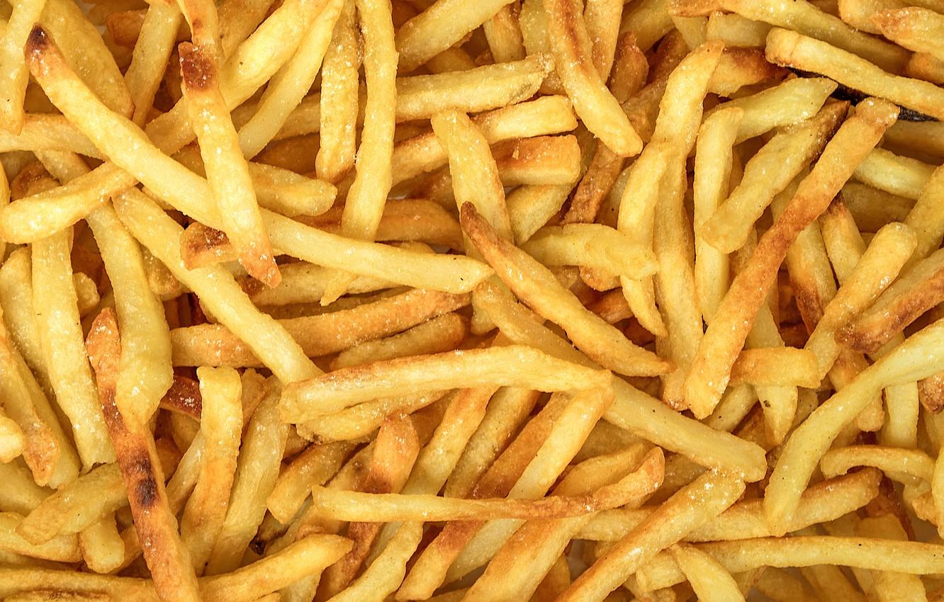 Wallpaper yellow, fried, potatoes, french fries image for desktop