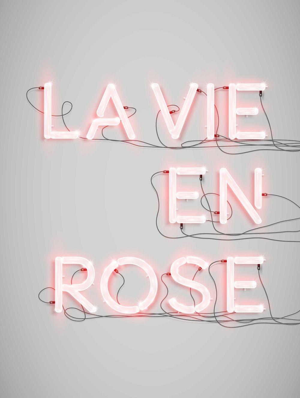 Néon Alphabet La vie en rose print collection. Words that