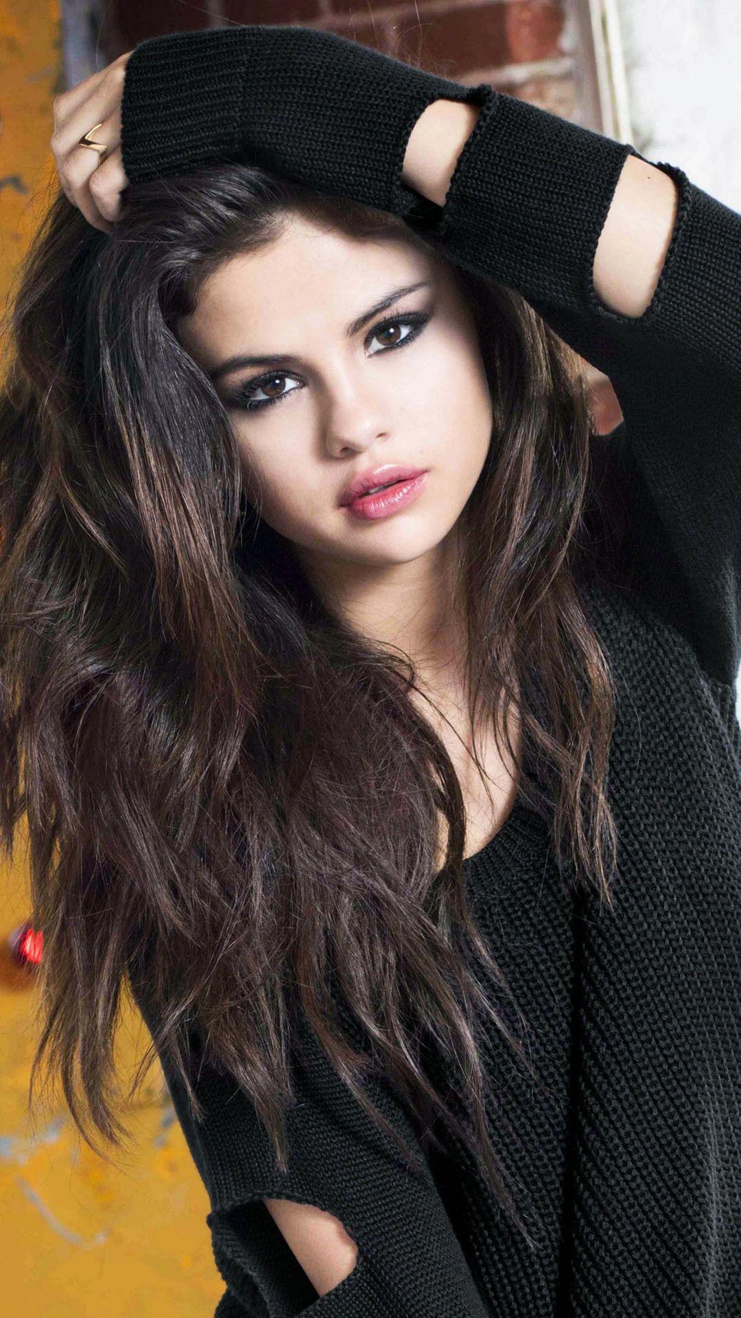 Selena Gomez In Black iPhone 6 and 6 Plus HD Wallpaper