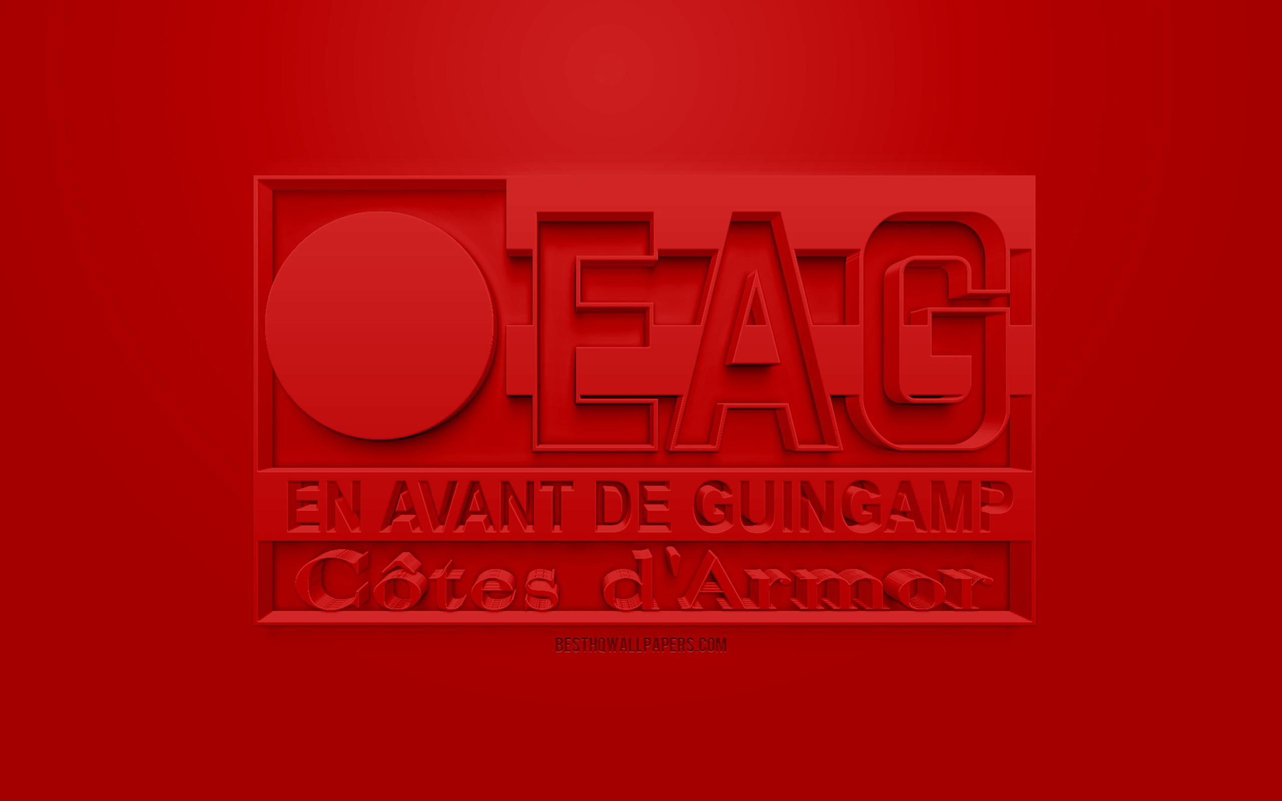 Download wallpaper En Avant de Guingamp, creative 3D logo, red