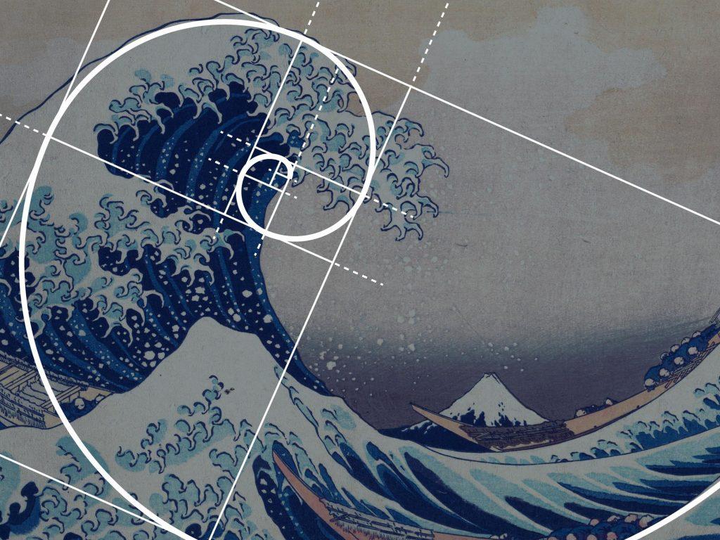 Hokusai Fibonacci Wallpaper