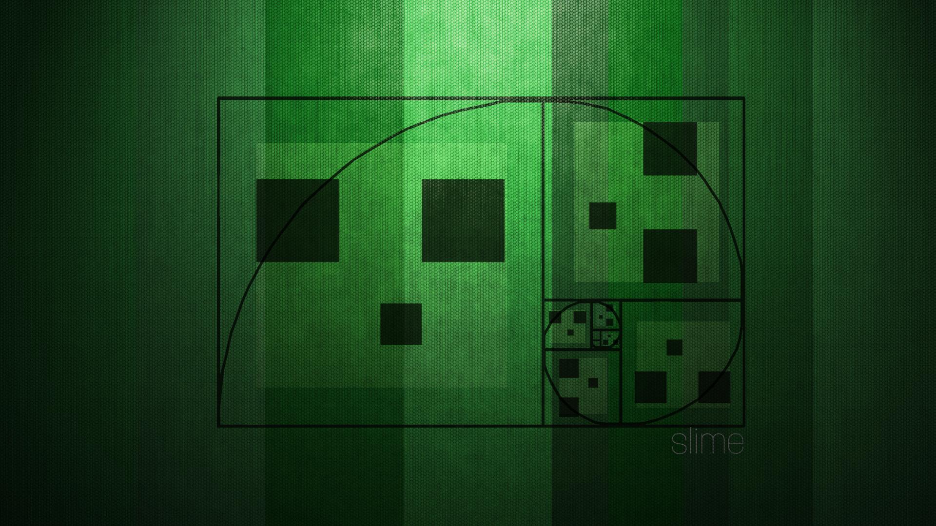 Fibonacci Spiral Green Minecraft Creeper HD wallpaper. games
