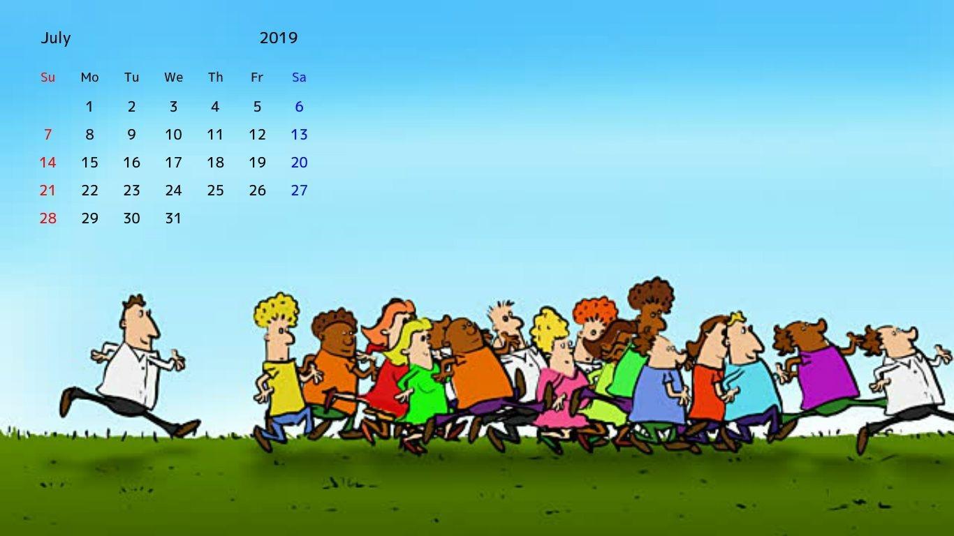 July 2019 Screensaver Wallpaper Calendar Printable Calendar