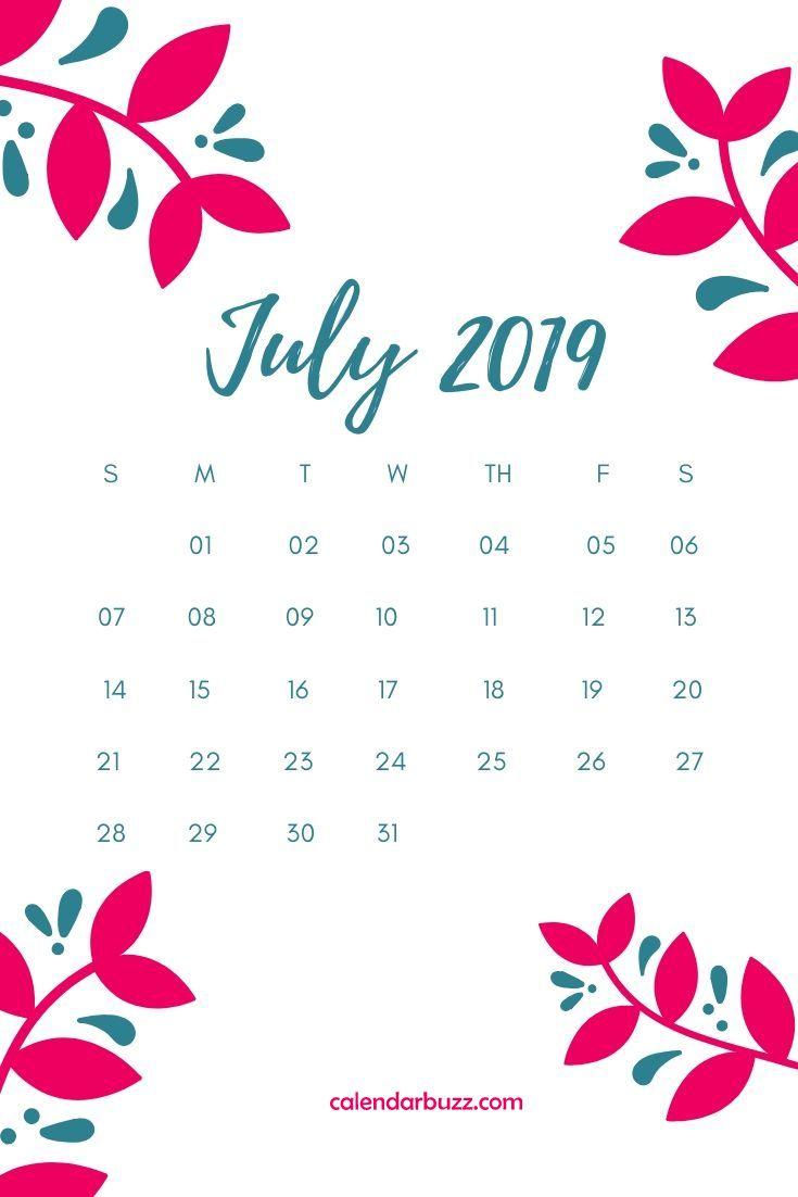 iPhone July 2019 Calendar Wallpaper