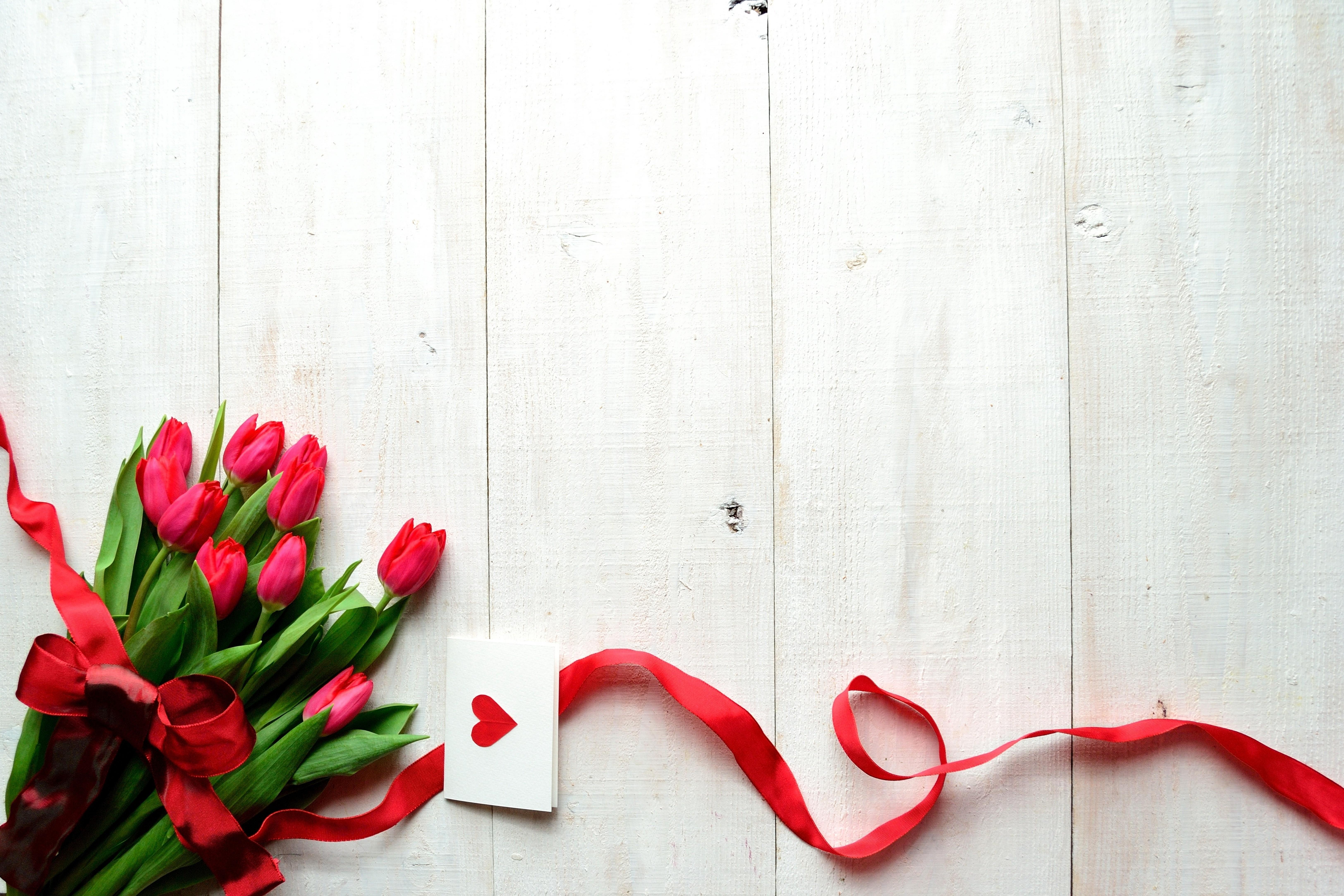 #love, #tulips, #Valentines Day, k, k, #hearts, #ribbon