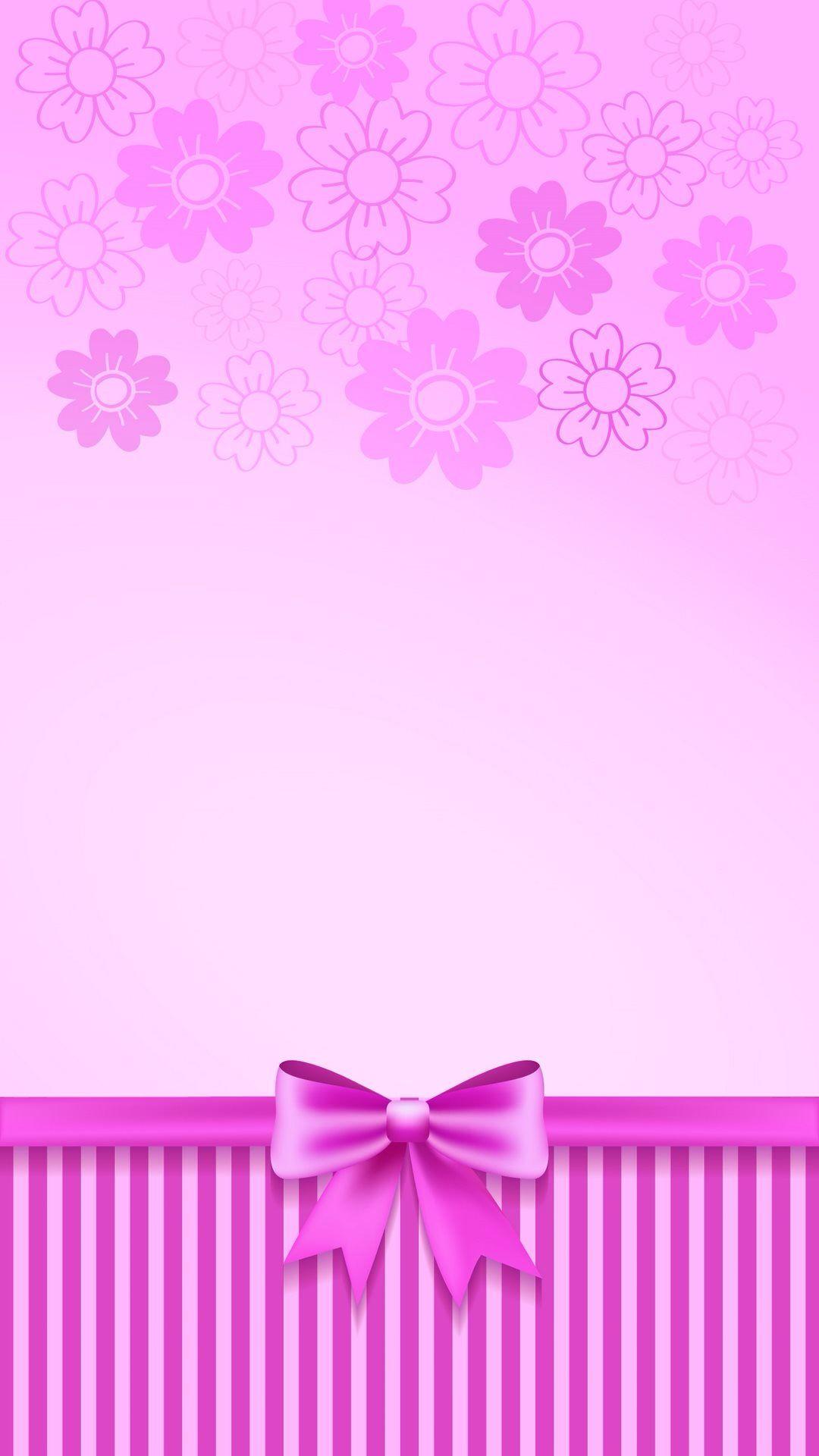 Pink Bow Wallpaper.By Artist Unknown. Phone wallpaper