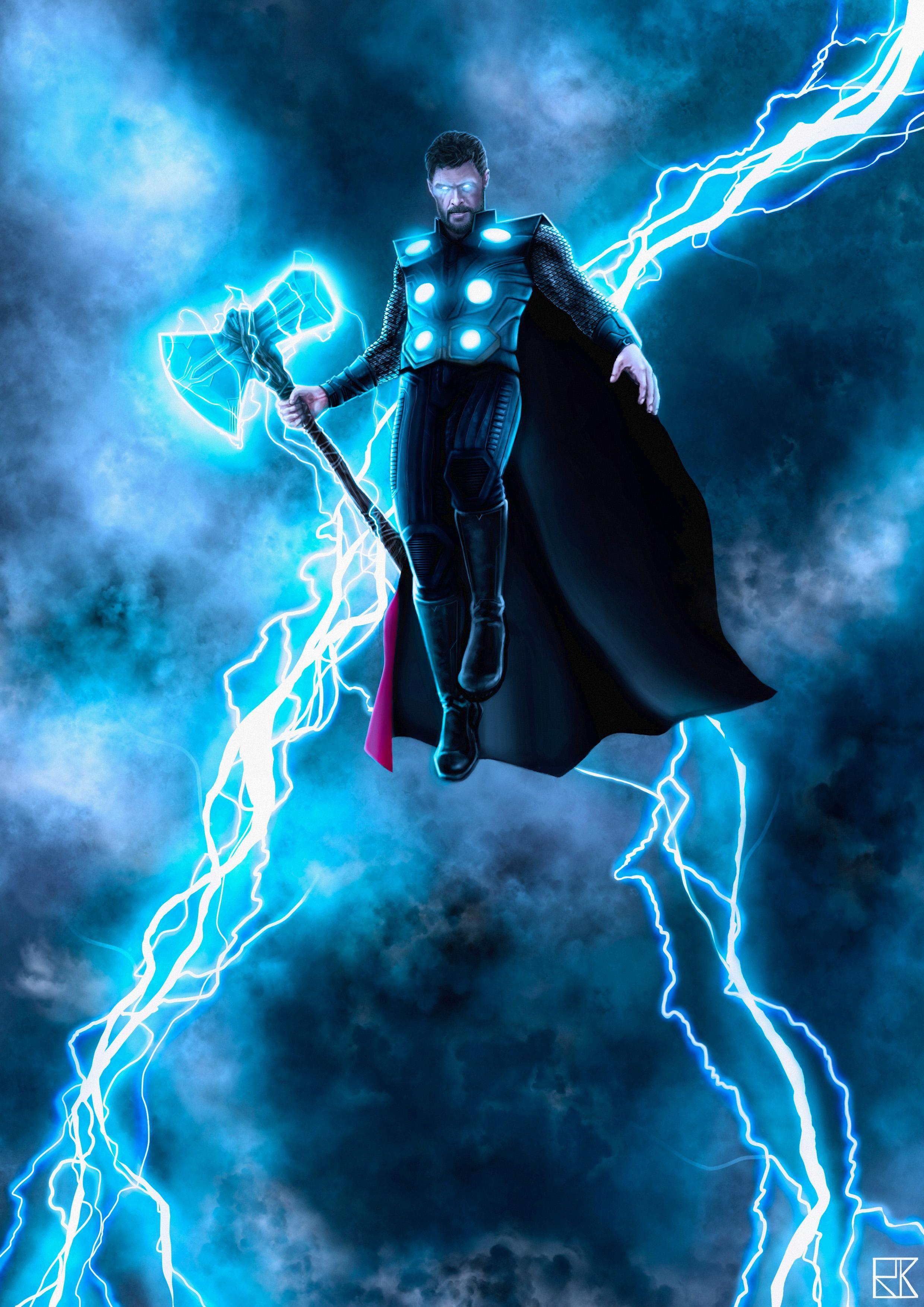 FAN ART 'Bring Me Thanos!' painting. matts stuff. Thor
