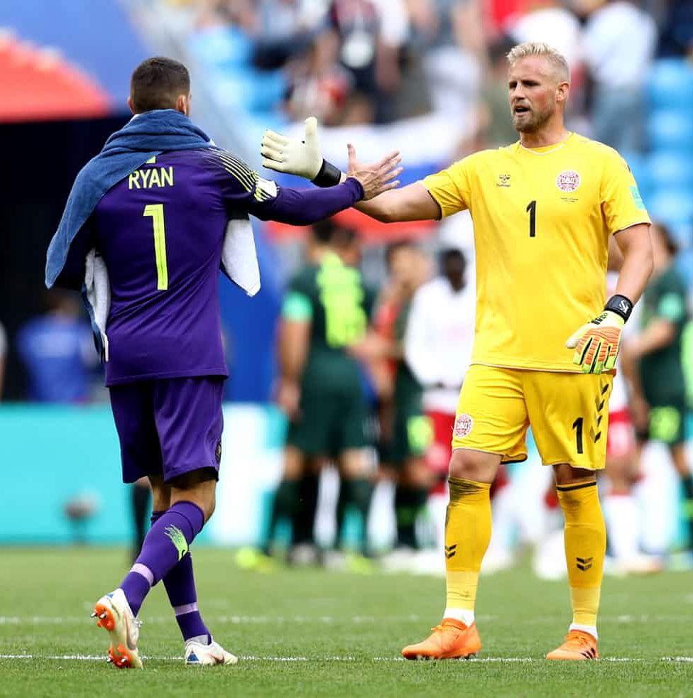 Denmark 1 1 Australia Ryan & Kasper Schmeichel