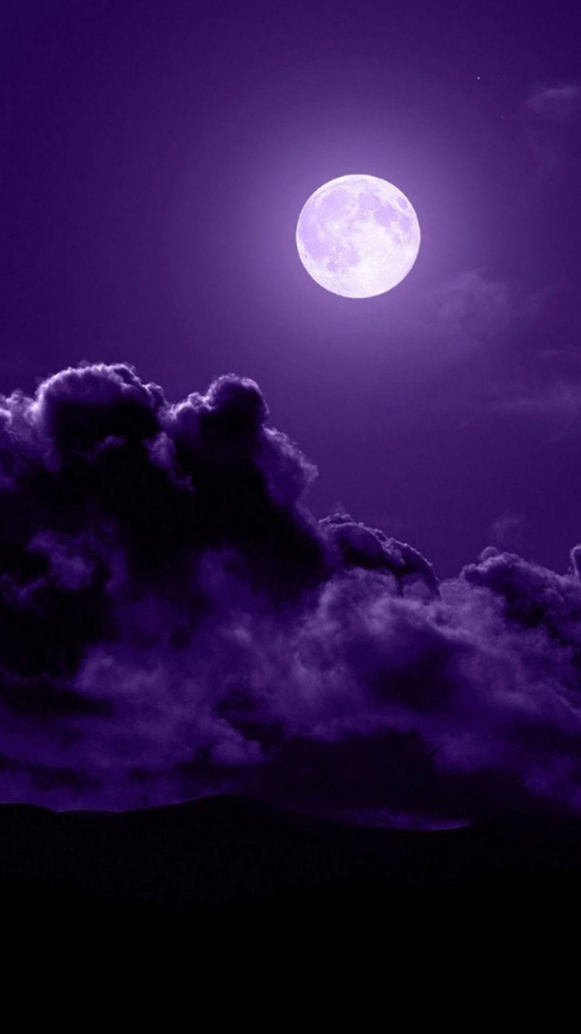 Purple Sky Clouds and Moon Wallpaper. *Wallpaper & Lockscreens