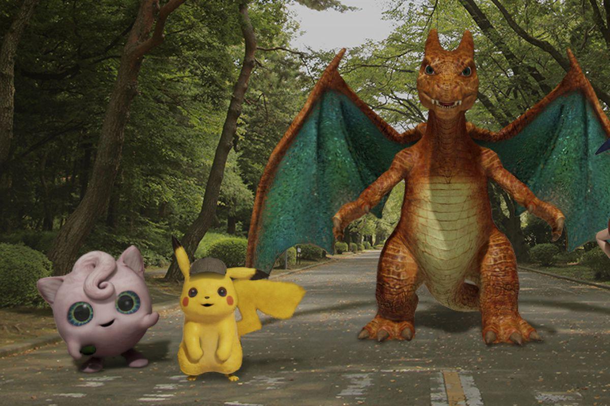 Four Detective Pikachu characters are joining Google's AR Playground