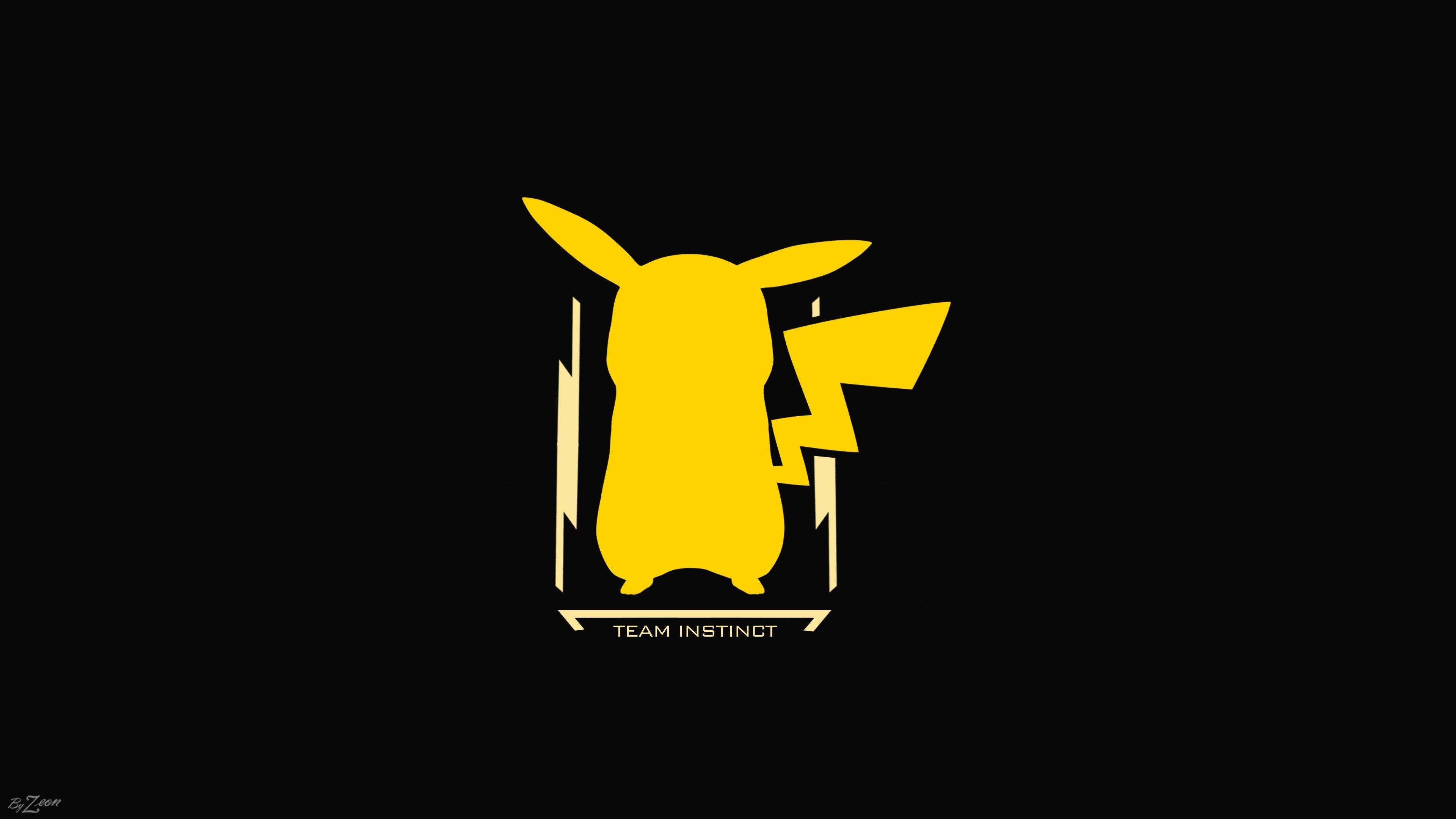 3840x2160 pokmon team instinct pikachu pokemon go anime