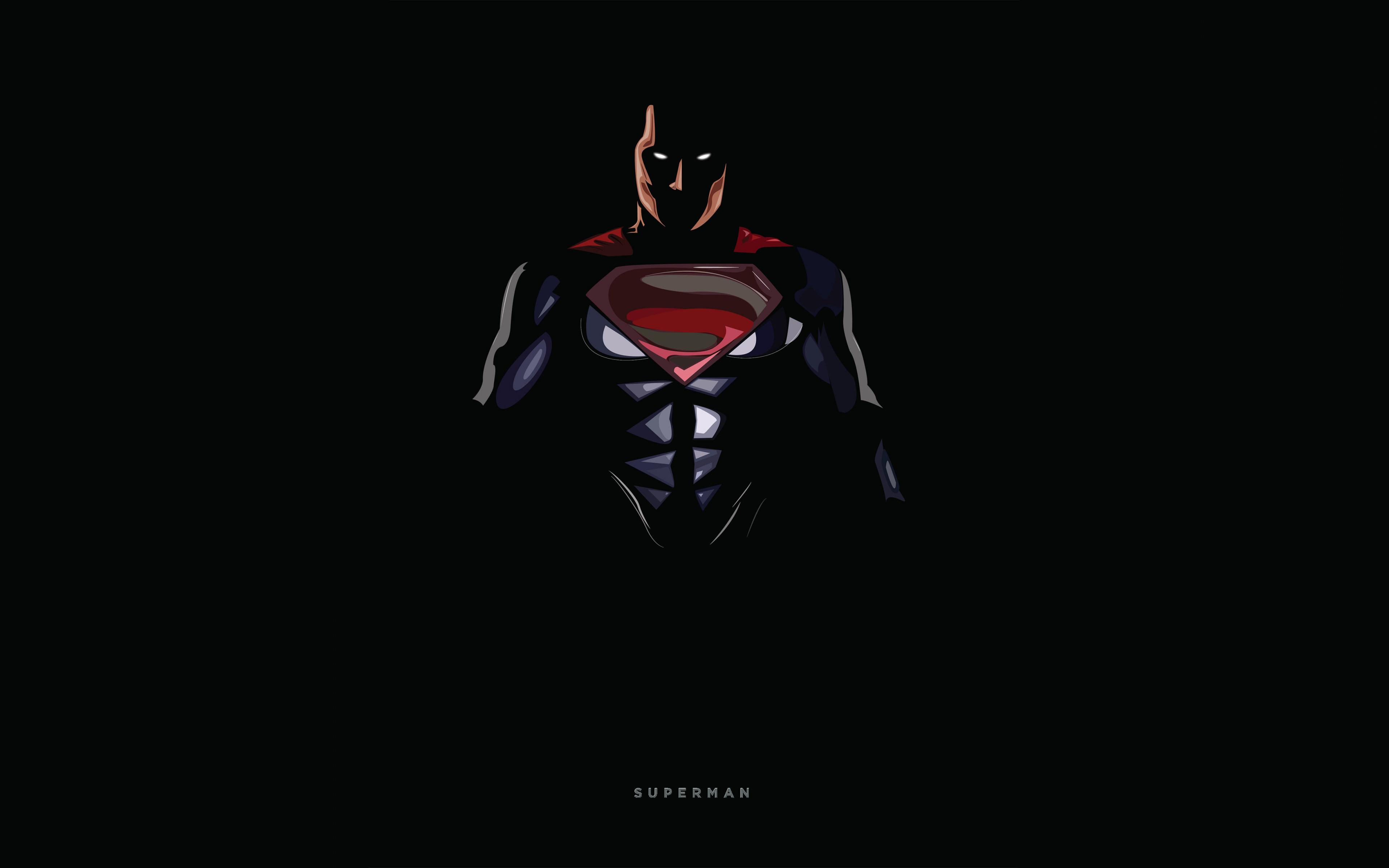 Download 3840x2400 wallpaper superman, dark, minimal, 4k, ultra HD