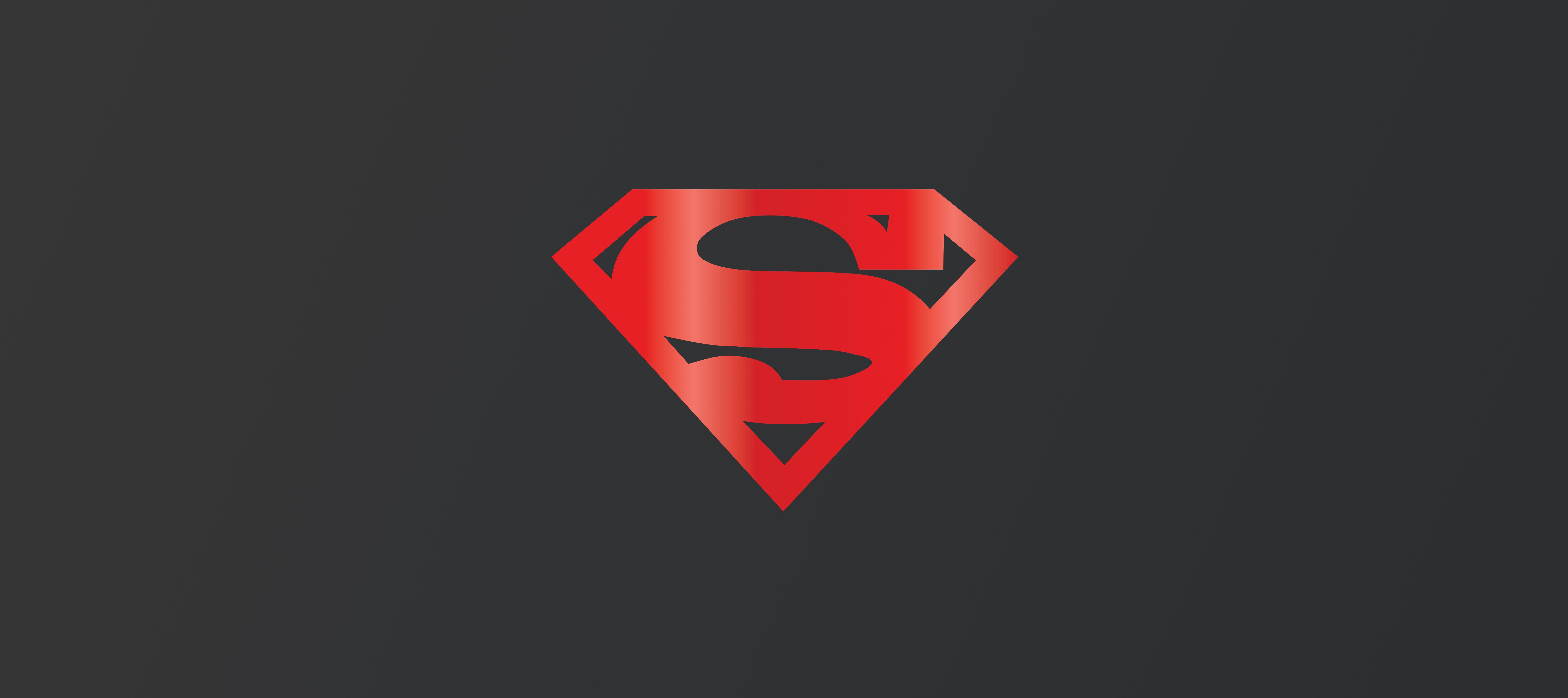 Wallpaper Superman, Logo, Dark background, 4K, 8K, Minimal