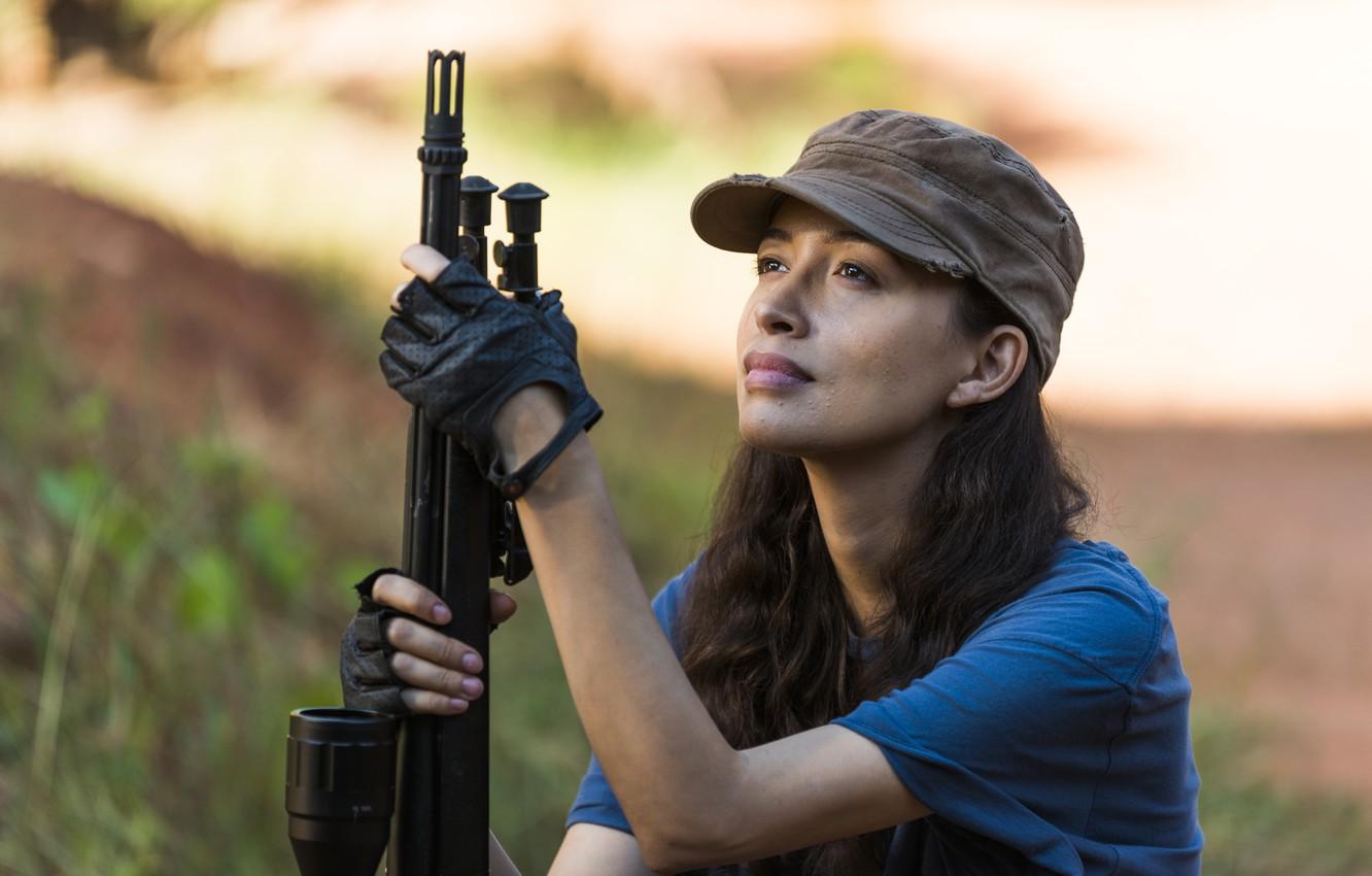 Wallpaper weapons, The Walking Dead, Christian Serratos, Rosita