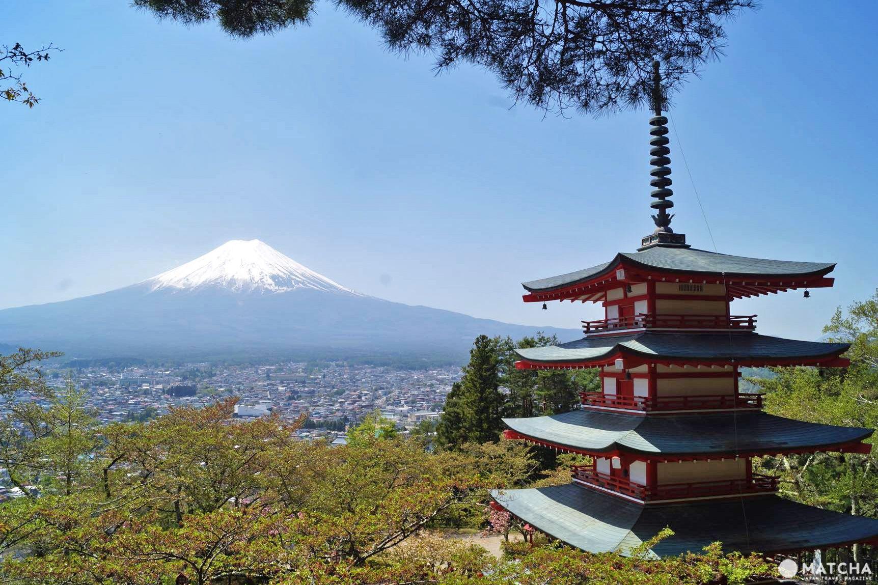 Mt. Fuji, Cherry Blossoms, And A Pagoda Iconic Japan