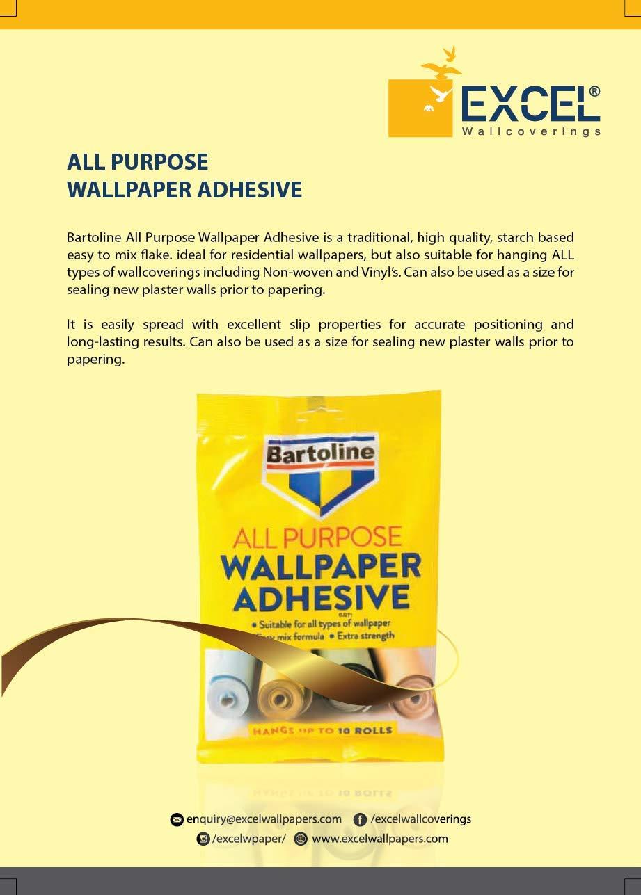 Excel Wallpaper Bartoline All Purpose Adhesive Wallpaper, Yellow