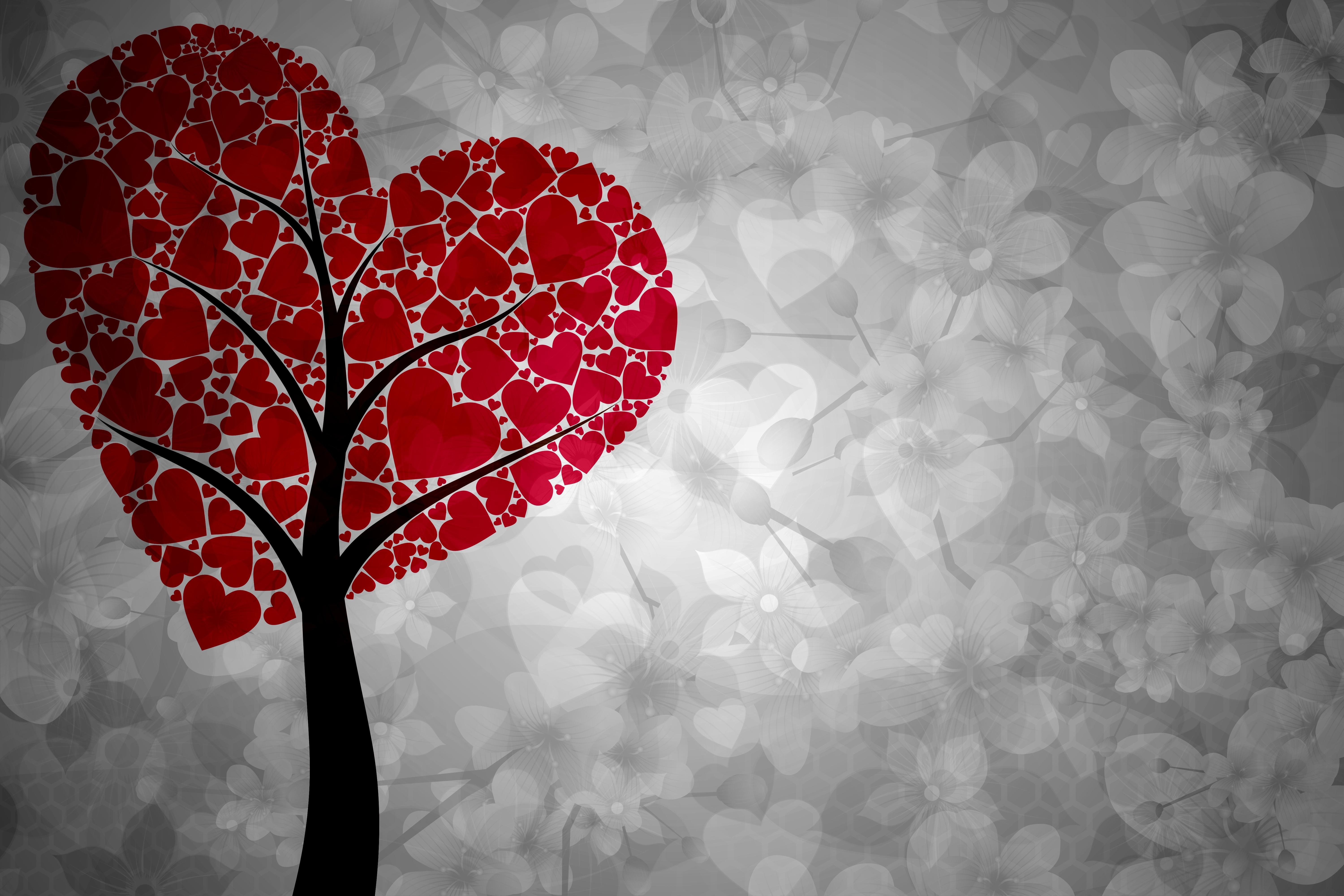 Artistic Heart Tree, HD Love, 4k Wallpaper, Image, Background