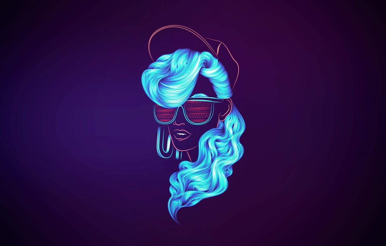 Wallpaper Girl, Music, Neon, Face, Background, 80s, Neon, 80's